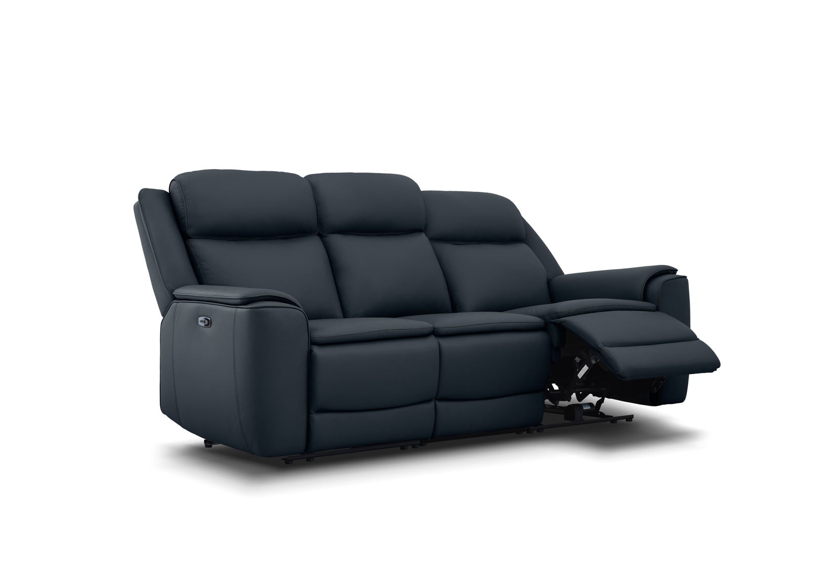 GLUSMAN LEATHER 3 Seater Sofa Electric Recliner with Drop-Down Table – image 4 of 9