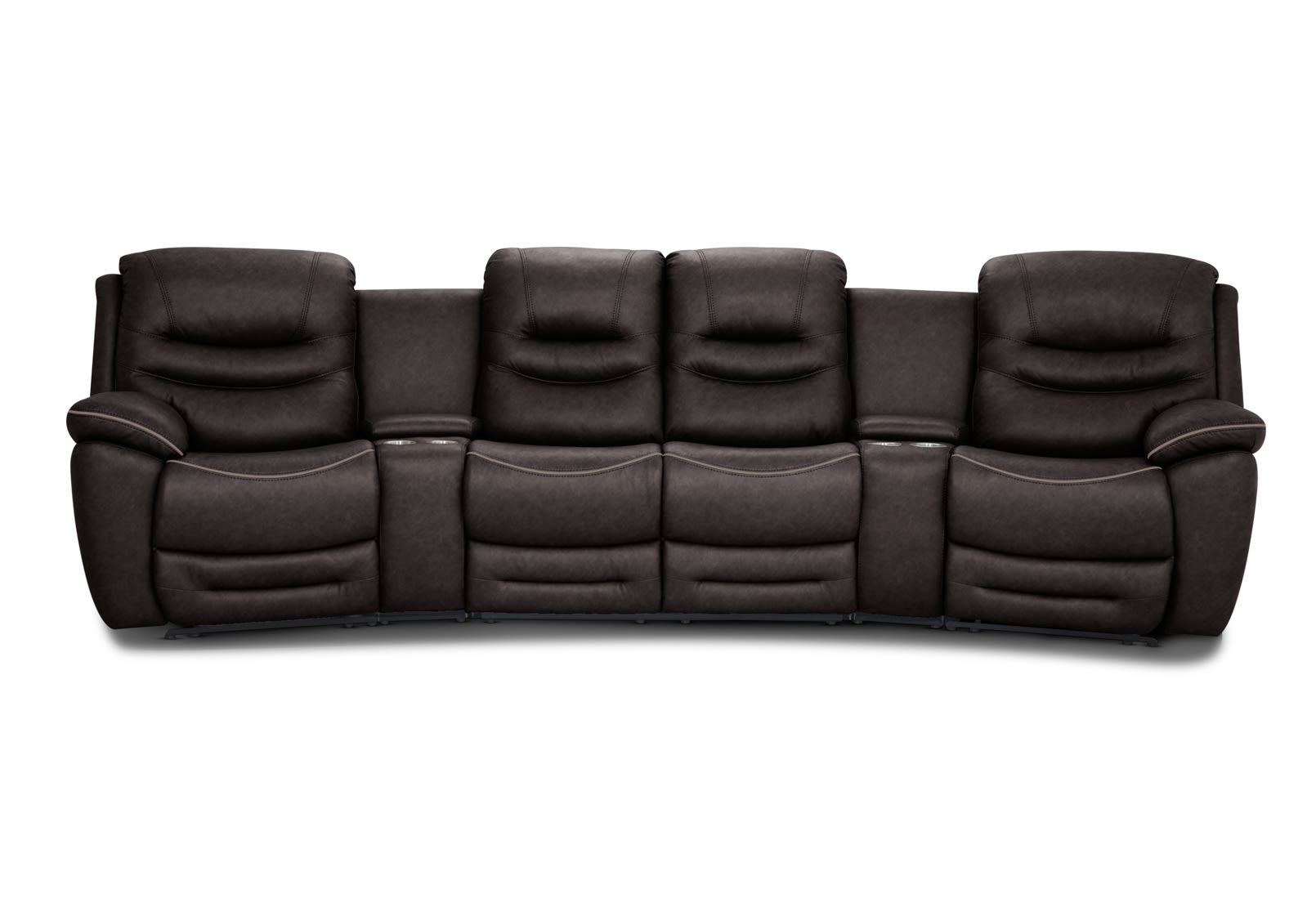 FEDERER FABRIC 4 Seater Theatre Suite with Manual Recliners and Console – image 1 of 9