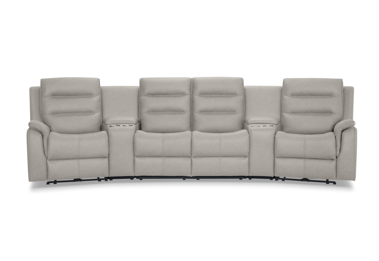 NADAL FABRIC 4 Seater Theatre Suite with 2 Inbuilt Electric Recliners and Console – image 1 of 11
