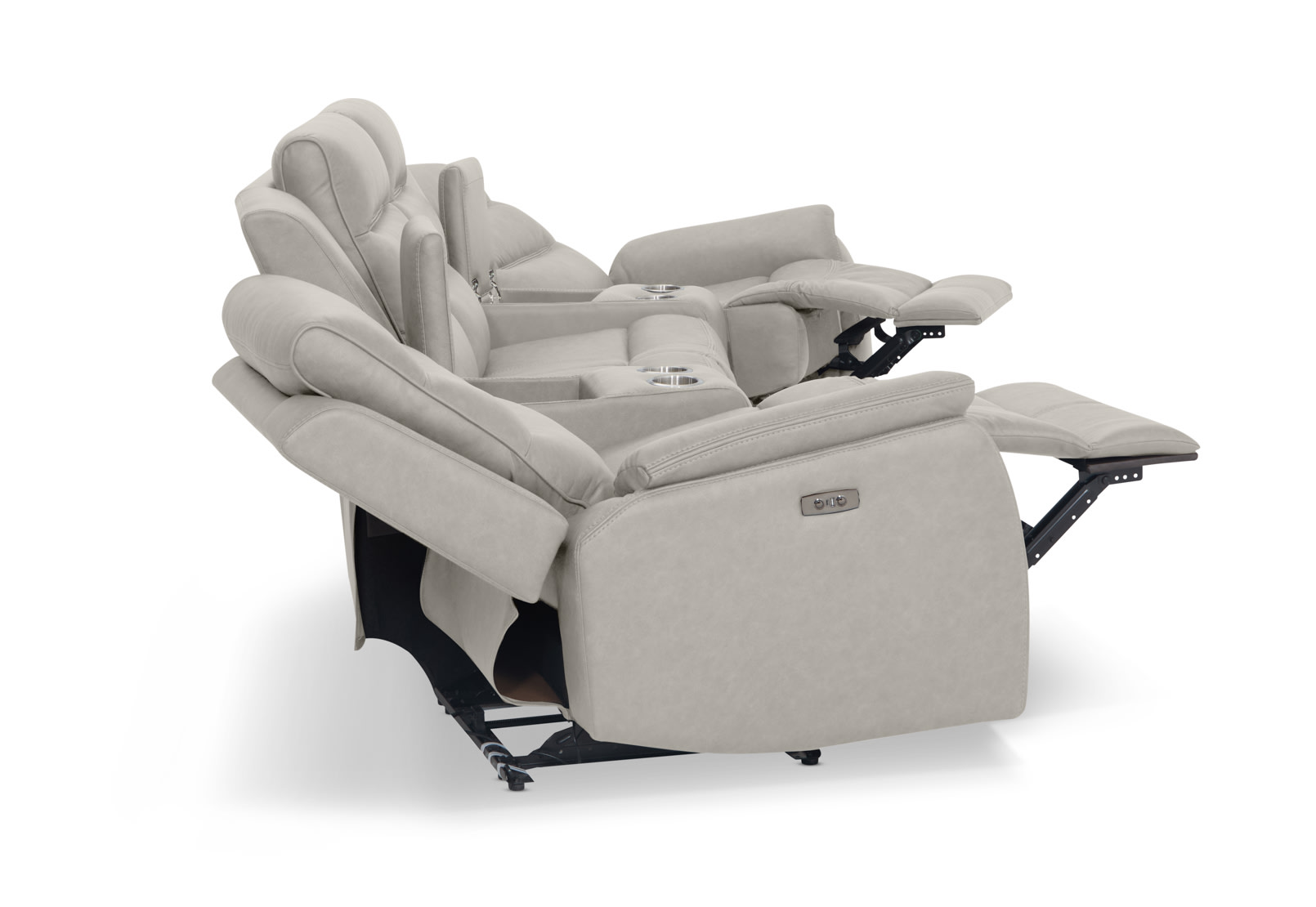 NADAL FABRIC 4 Seater Theatre Suite with 2 Inbuilt Electric Recliners and Console – image 8 of 11