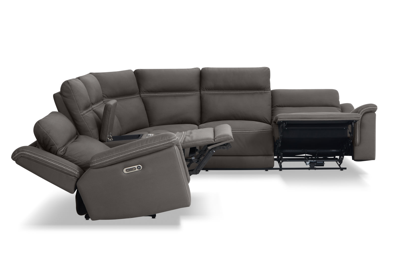 WOLFGANG FABRIC Corner Lounge with Electric Recliners and Console – image 6 of 12