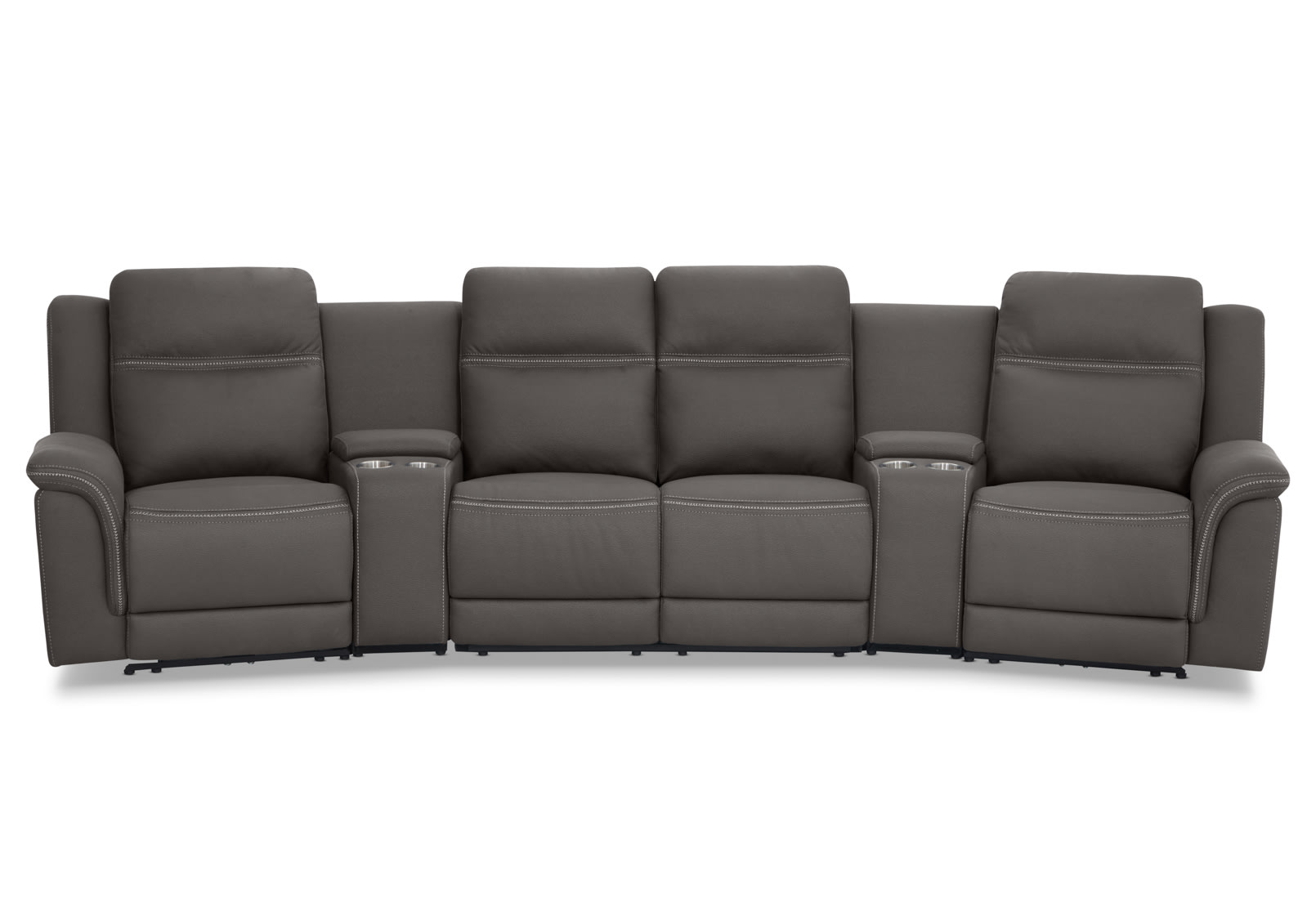 WOLFGANG FABRIC 4 Seater Theatre Suite with Electric Recliners and Console – image 1 of 10