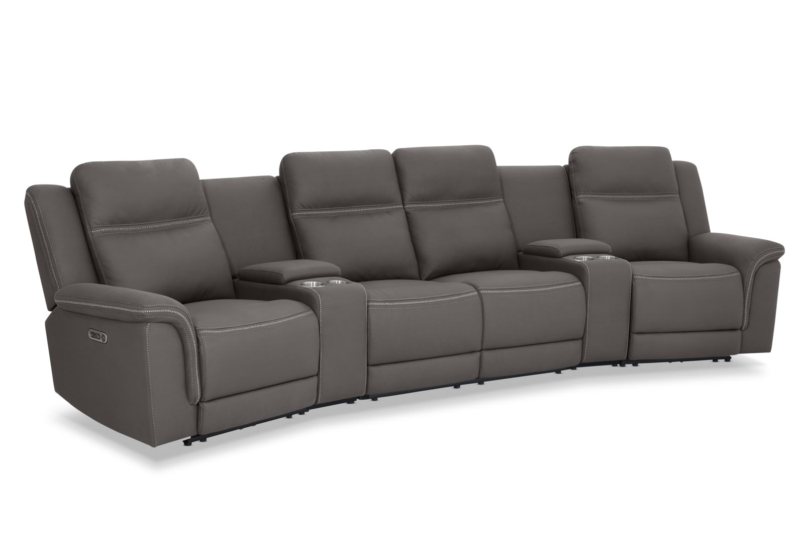 WOLFGANG FABRIC 4 Seater Theatre Suite with Electric Recliners and Console – image 2 of 10