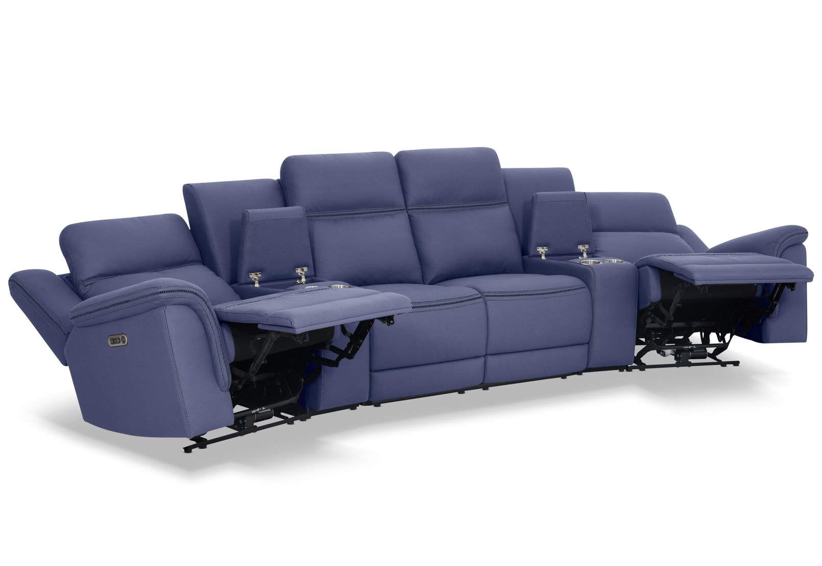 WOLFGANG FABRIC 4 Seater Theatre Suite with Electric Recliners and Console – image 5 of 10