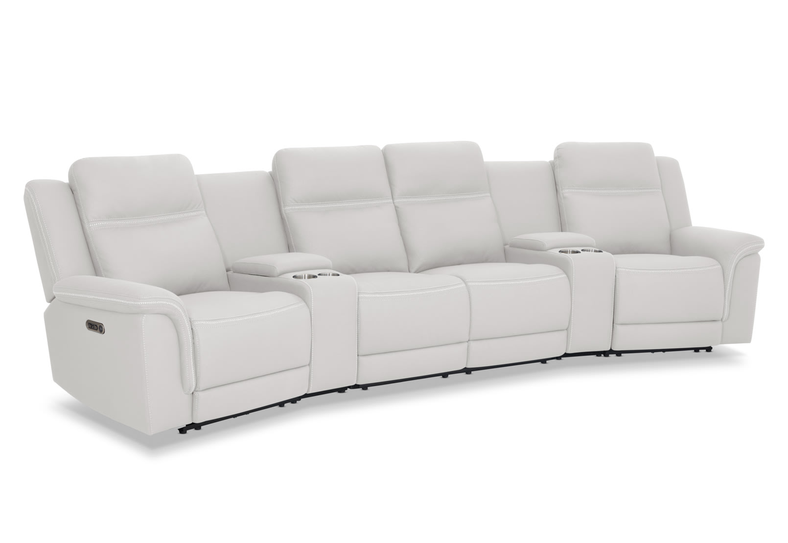 WOLFGANG FABRIC 4 Seater Theatre Suite with Electric Recliners and Console – image 2 of 10