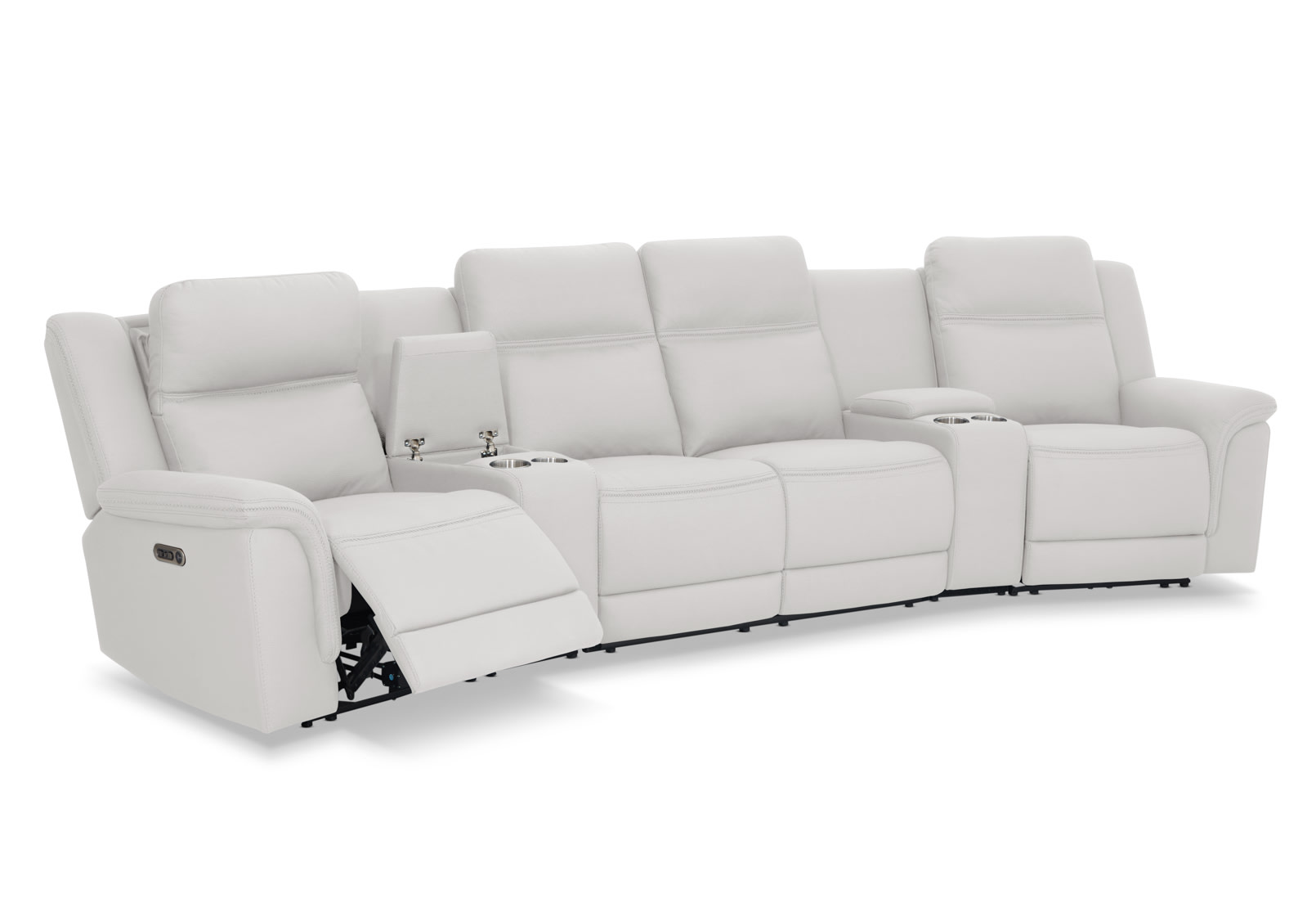 WOLFGANG FABRIC 4 Seater Theatre Suite with Electric Recliners and Console – image 3 of 10