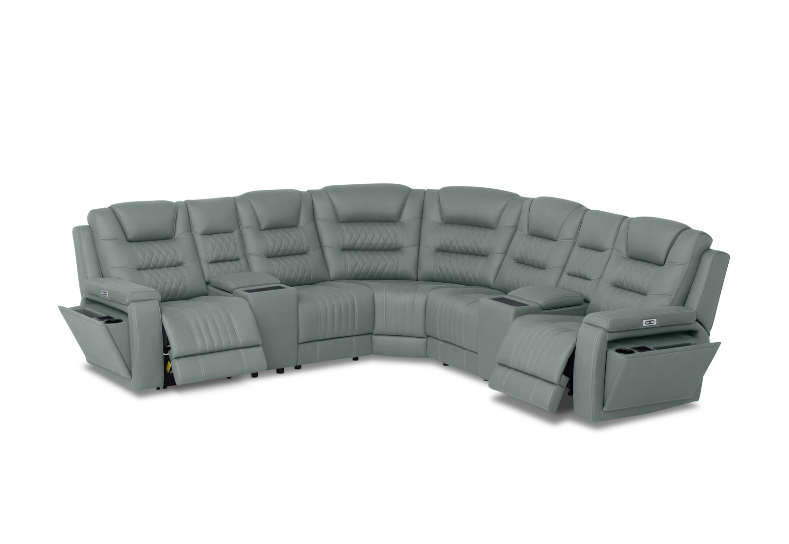 AGASSI FABRIC 5 Seater Corner Lounge with 2 Consoles – image 2 of 6
