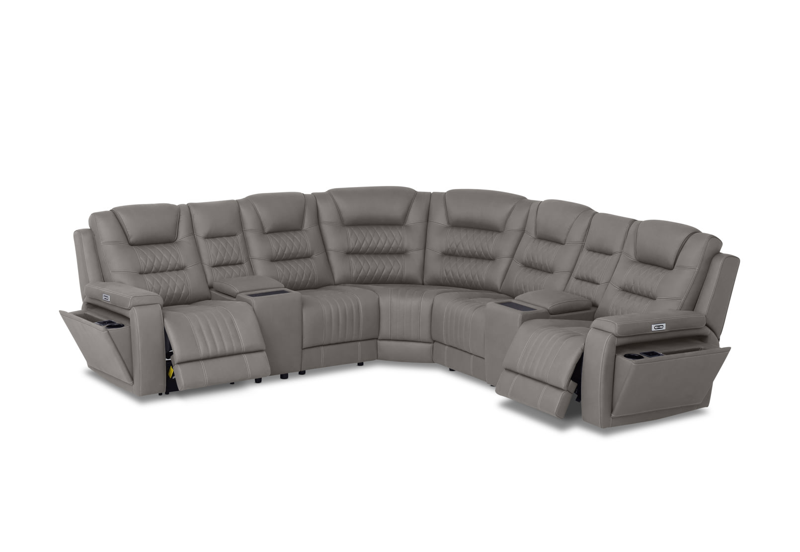 AGASSI FABRIC 5 Seater Corner Lounge with 2 Consoles – image 2 of 6