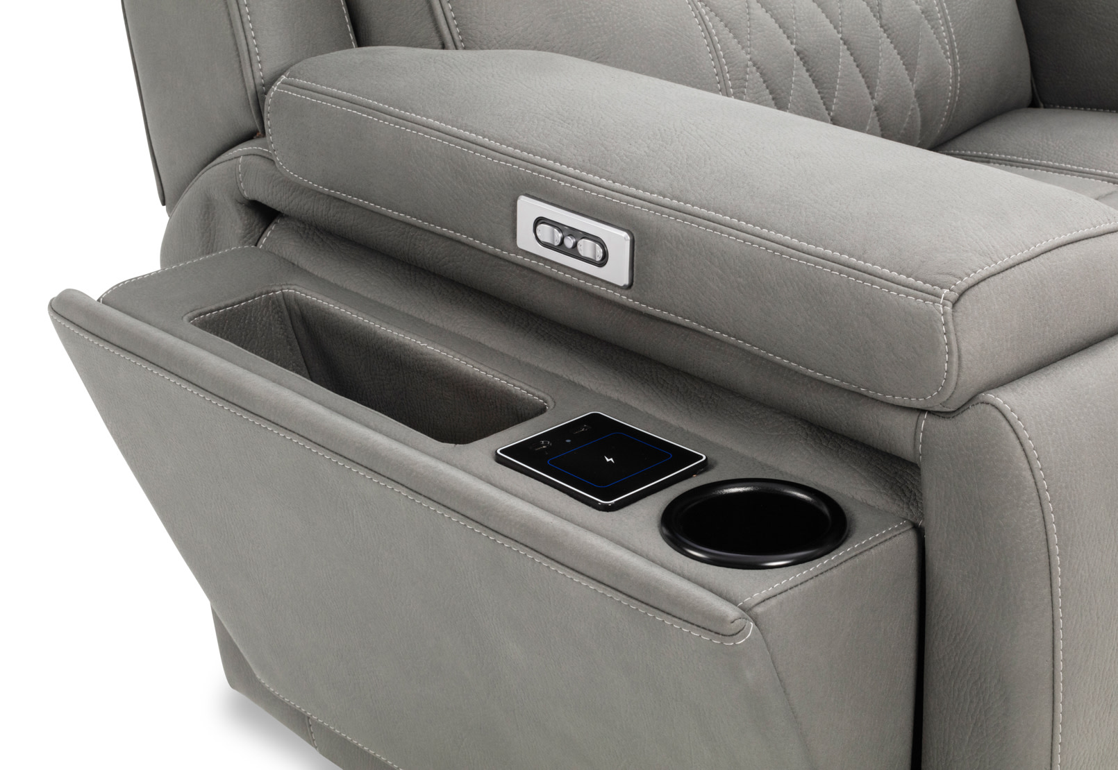 AGASSI FABRIC 5 Seater Corner Lounge with 2 Consoles – image 3 of 6