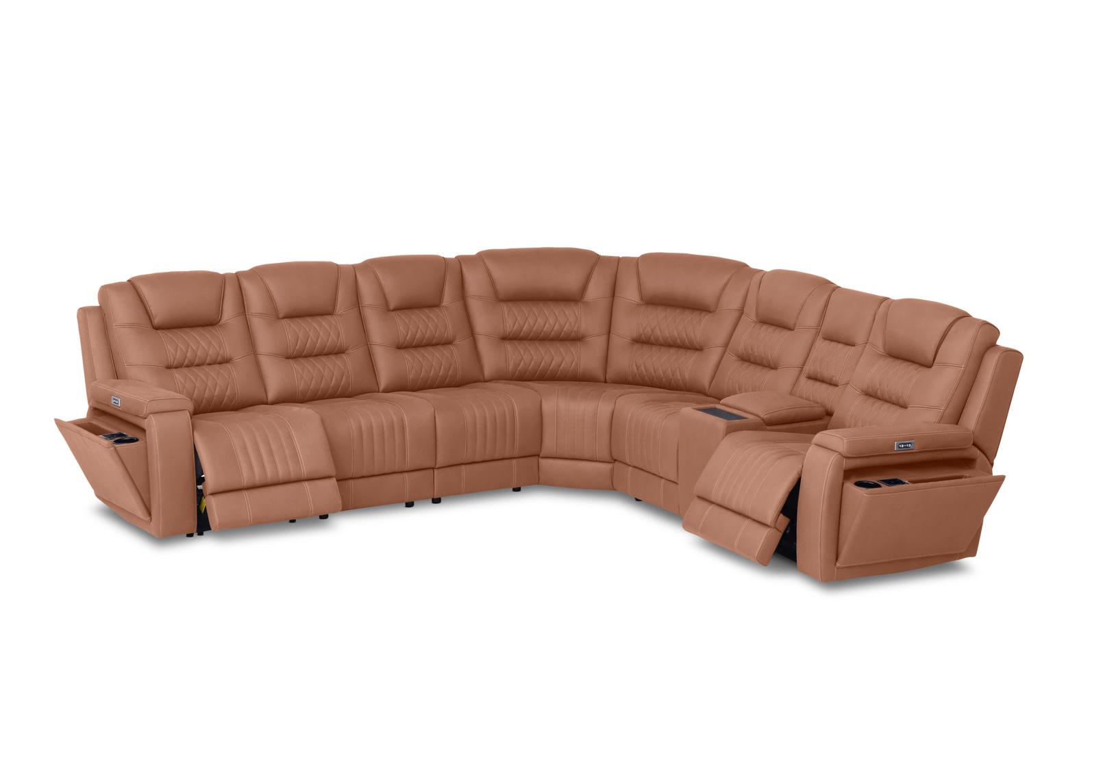 AGASSI FABRIC 6 Seater Corner Lounge with 1 Console – image 2 of 6