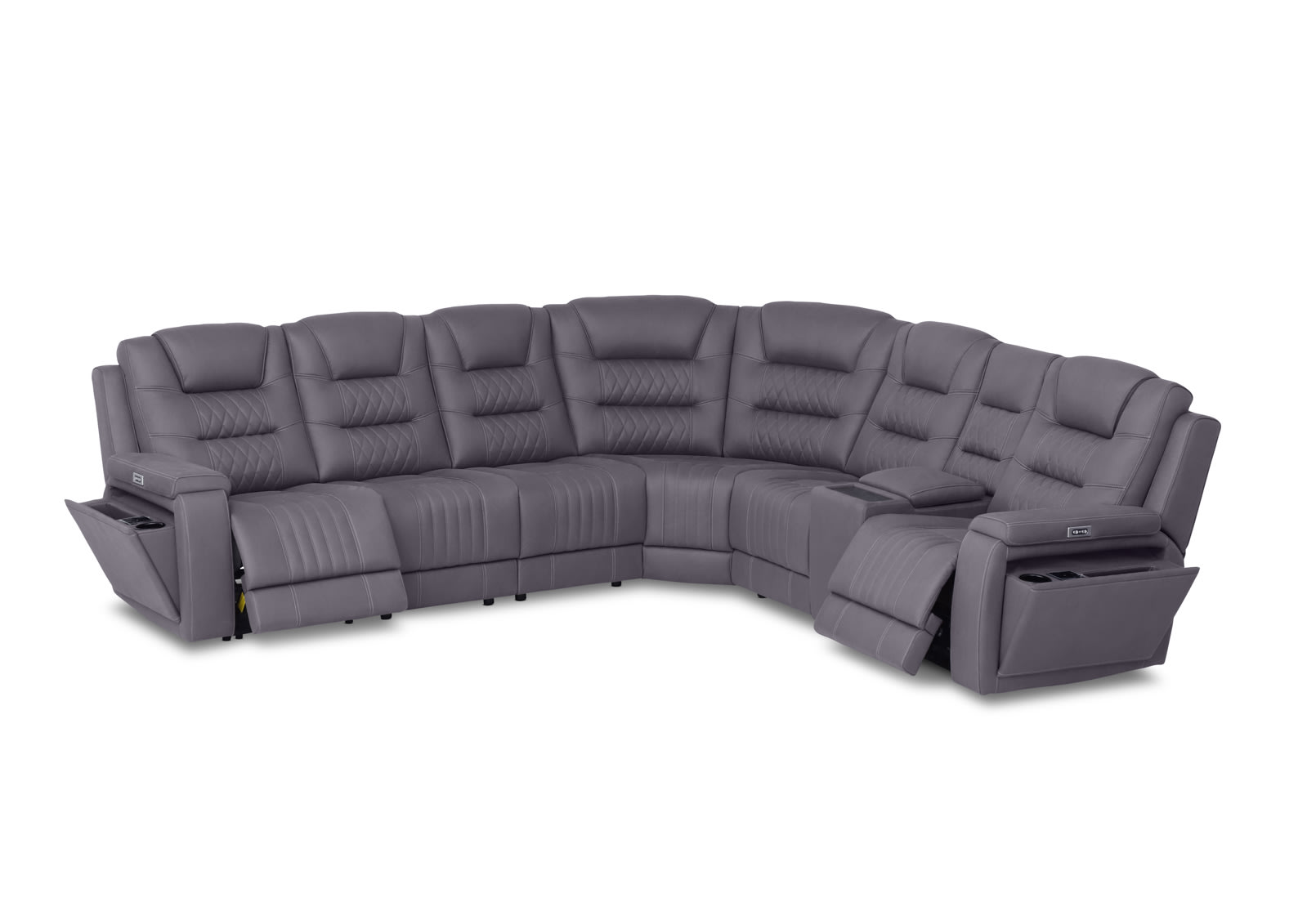 AGASSI FABRIC 6 Seater Corner Lounge with 1 Console – image 2 of 6