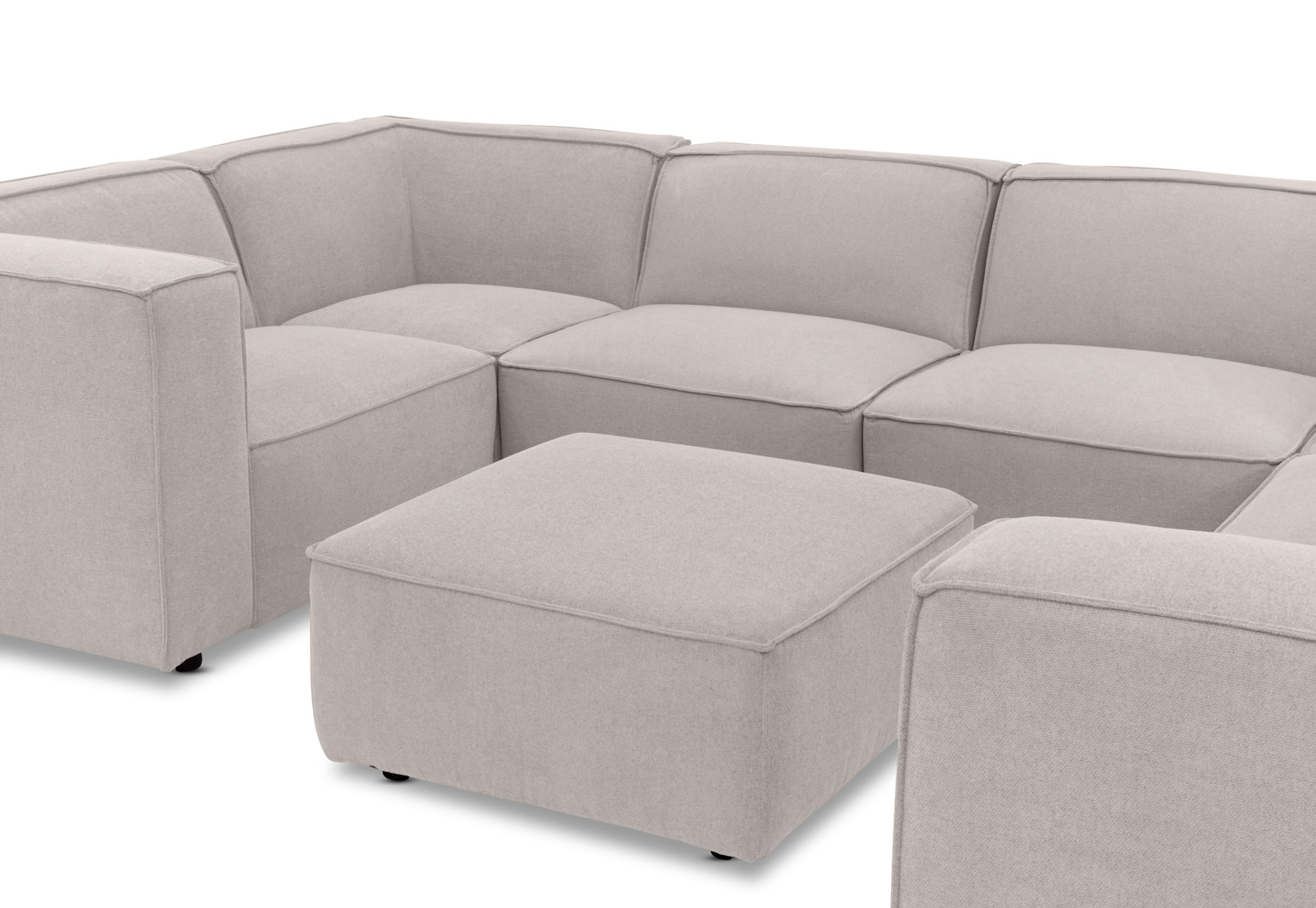 PHENORA FABRIC 7 Seater Corner Lounge with Ottoman – image 6 of 14