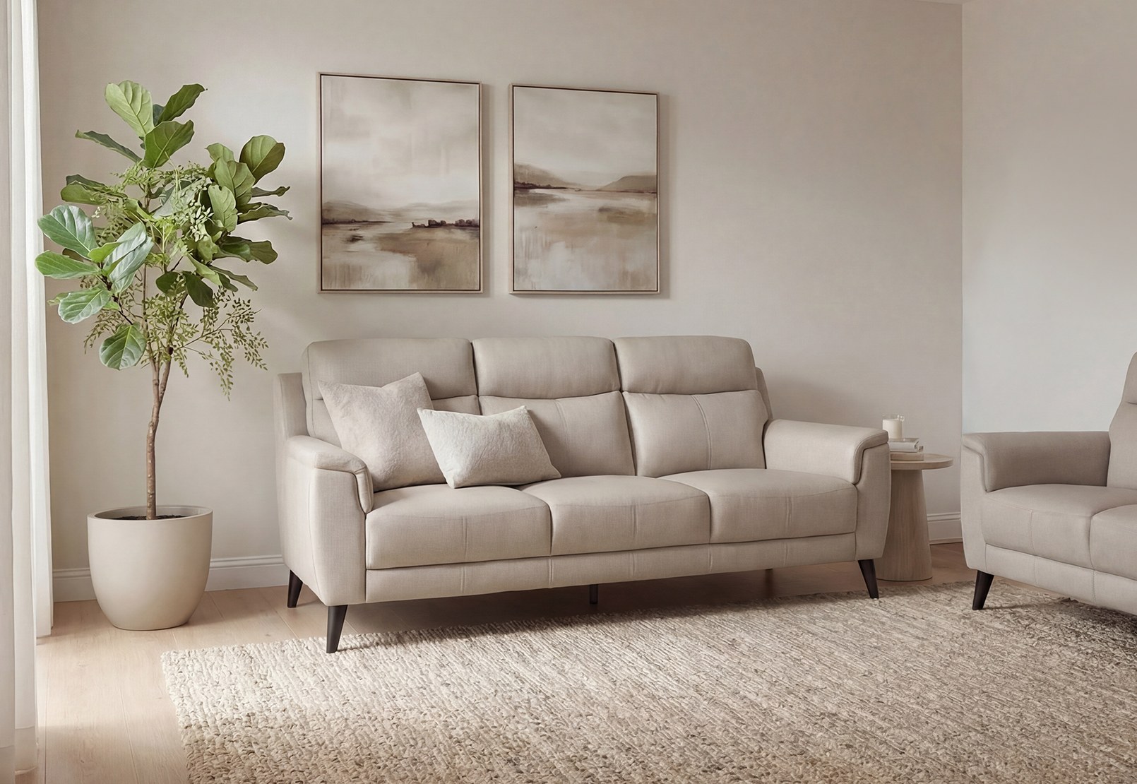 CHAFFEE LEATHER 3 Seater Sofa – image 1 of 8
