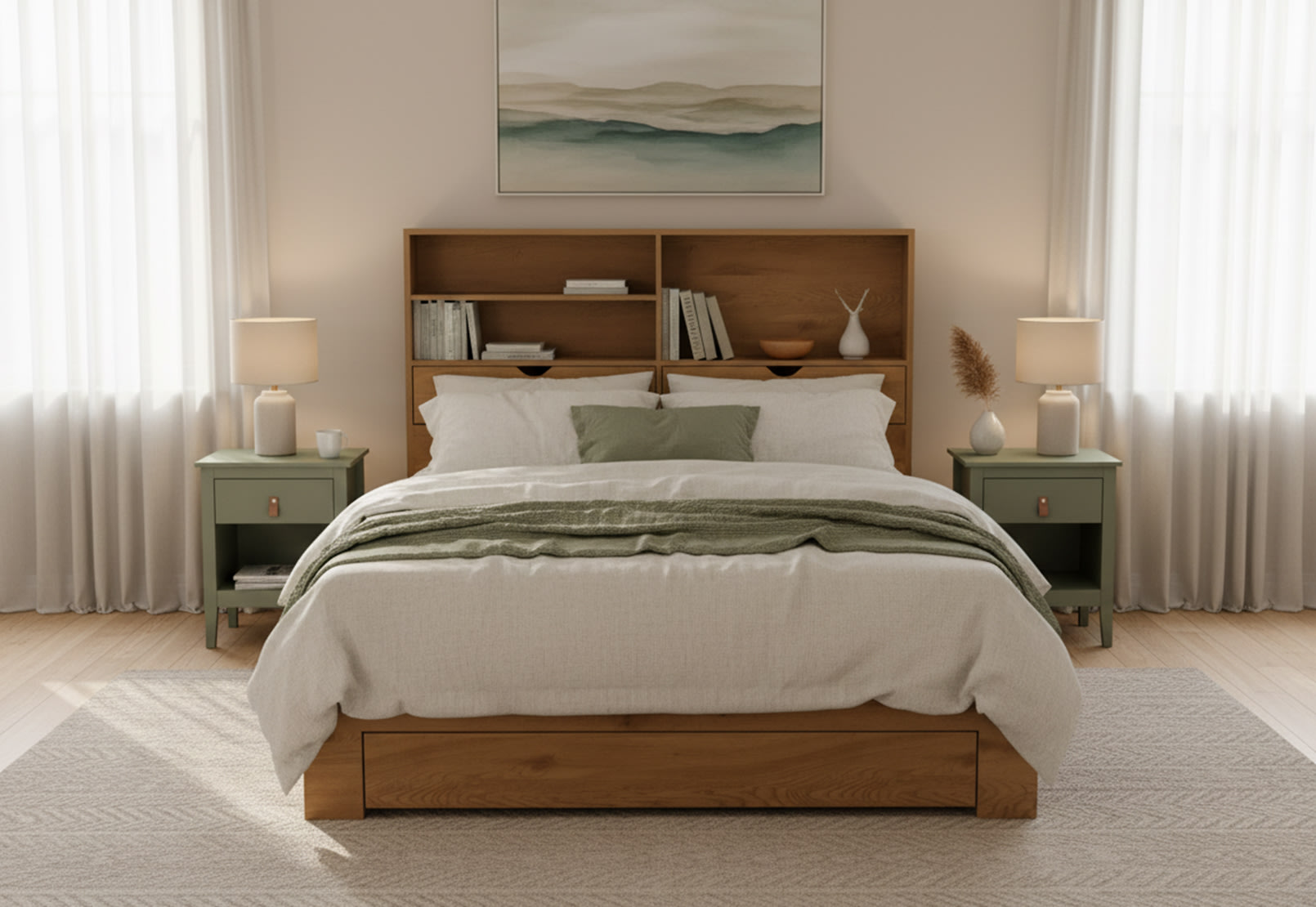 NIVA Queen Bed with Drawer – image 1 of 11
