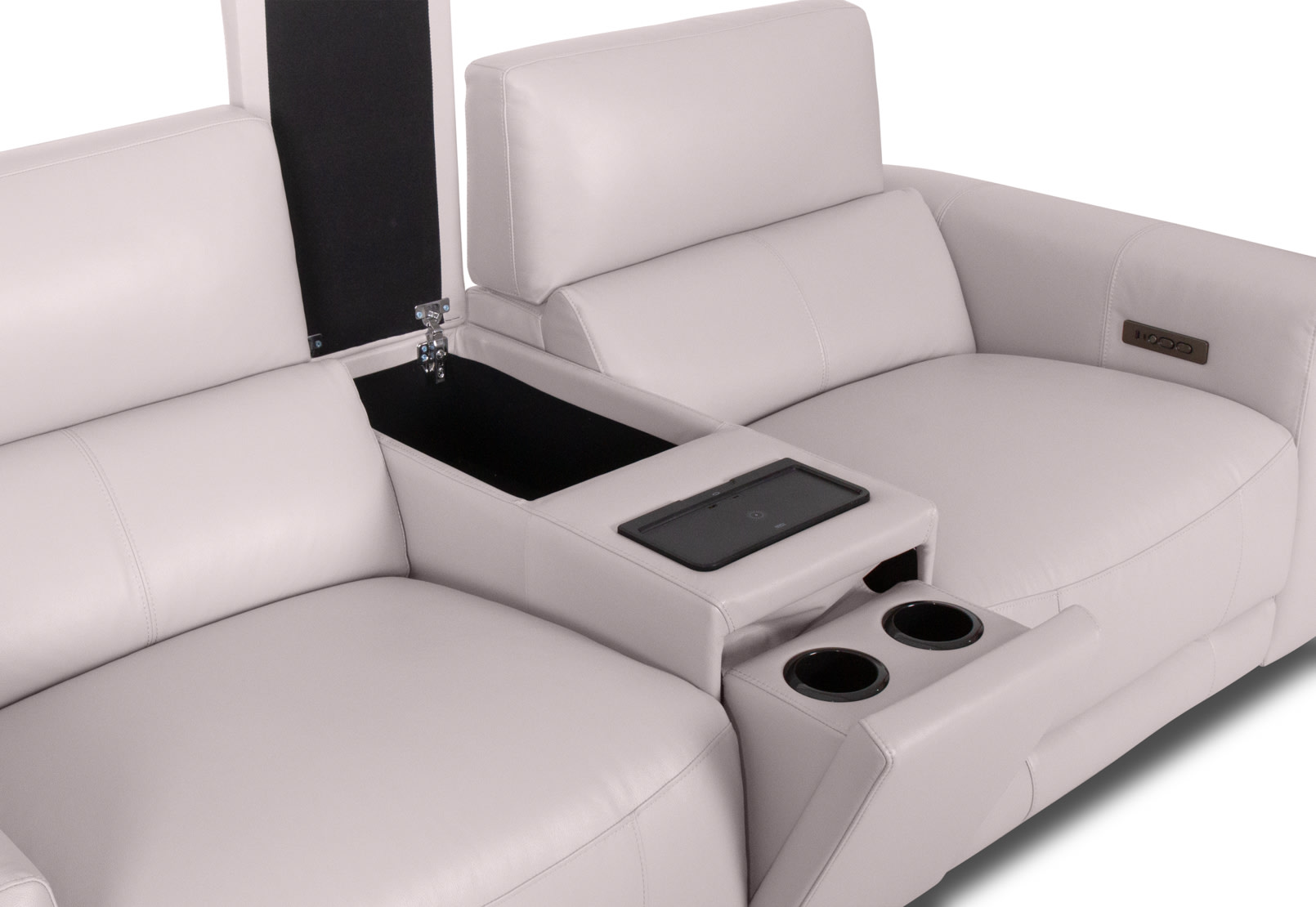 CHICAGO LEATHER 2 Seater Electric Recliner with 1 Console – image 9 of 10