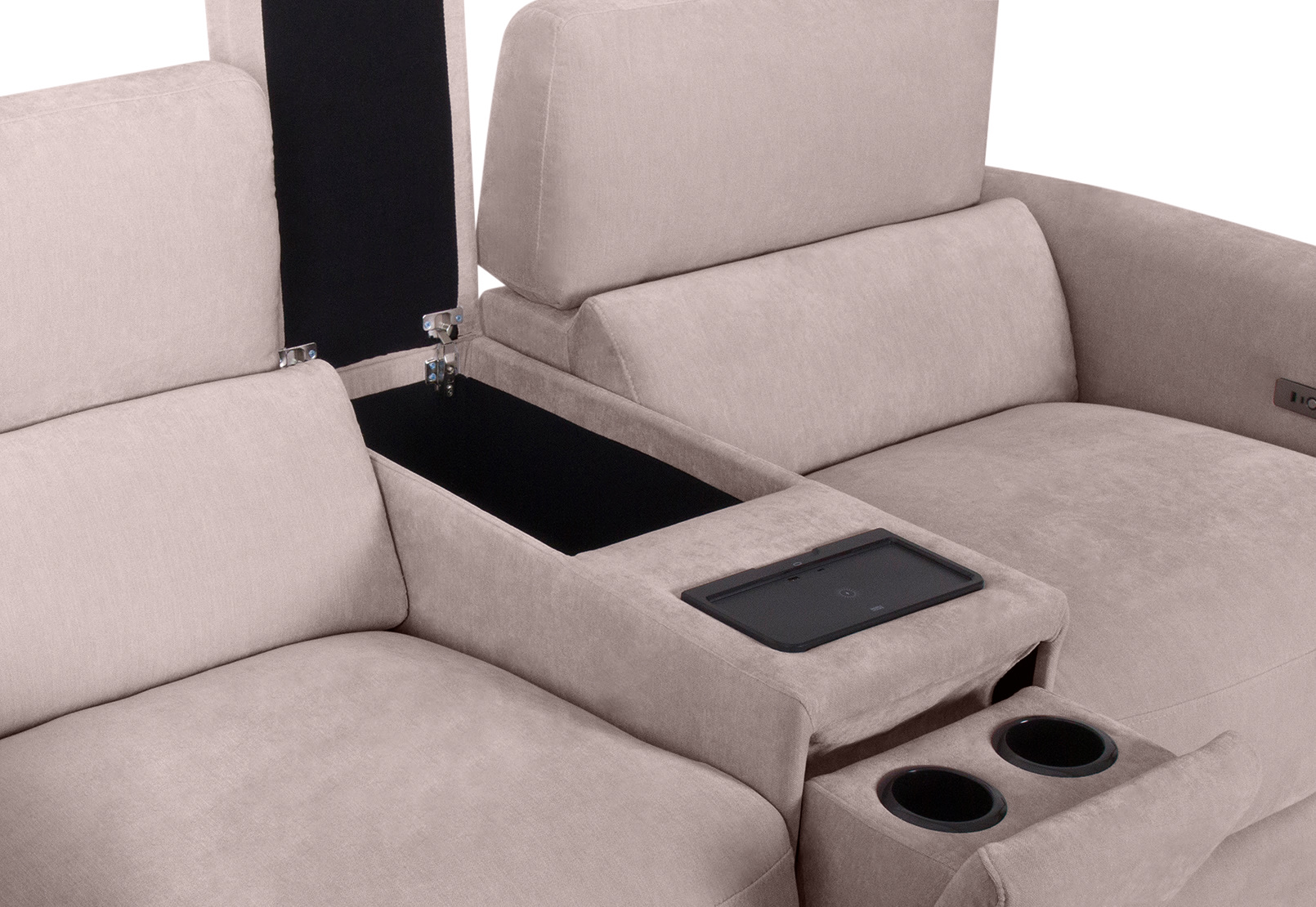 CHICAGO FABRIC 2 Seater Electric Recliner with Console – image 8 of 11