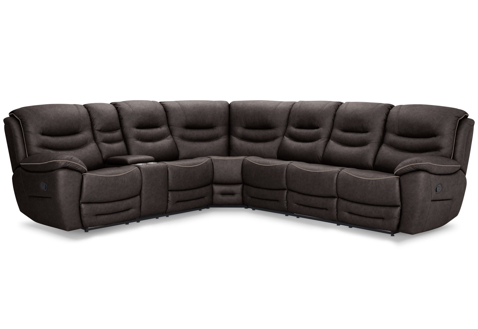 FEDERER FABRIC 6 Seater Corner Lounge with Console – image 1 of 13