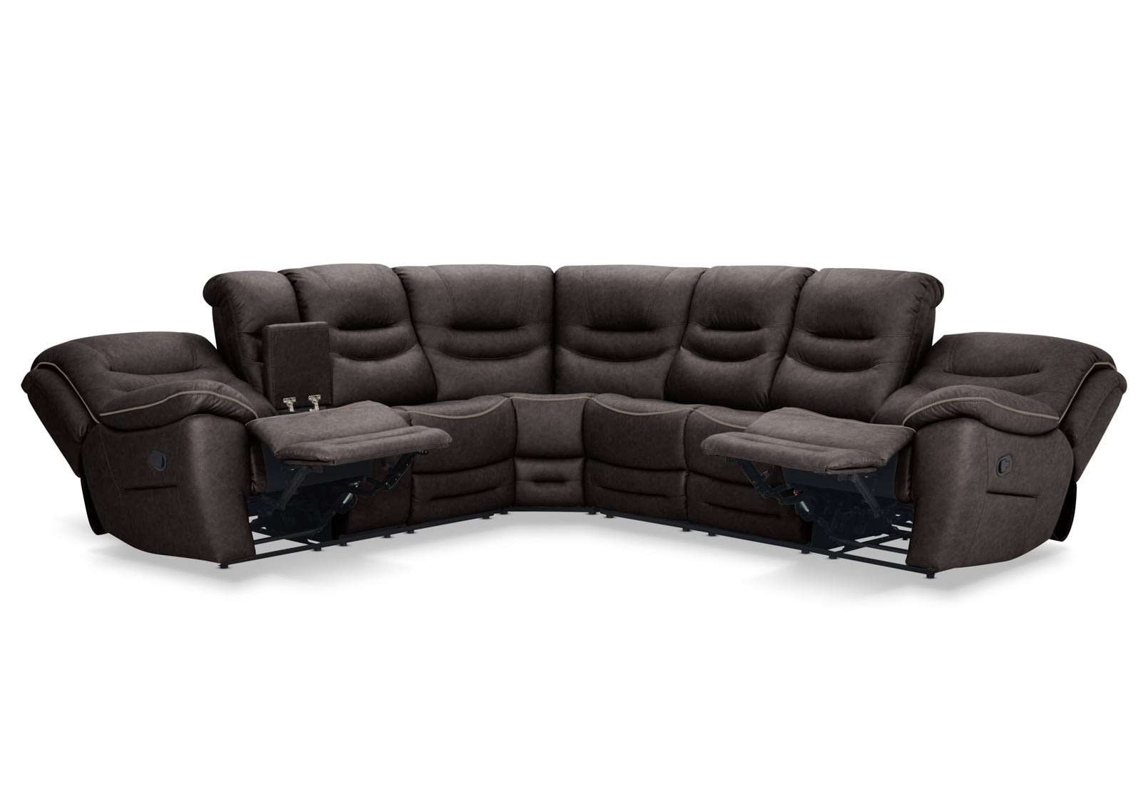FEDERER FABRIC 6 Seater Corner Lounge with Console – image 3 of 13
