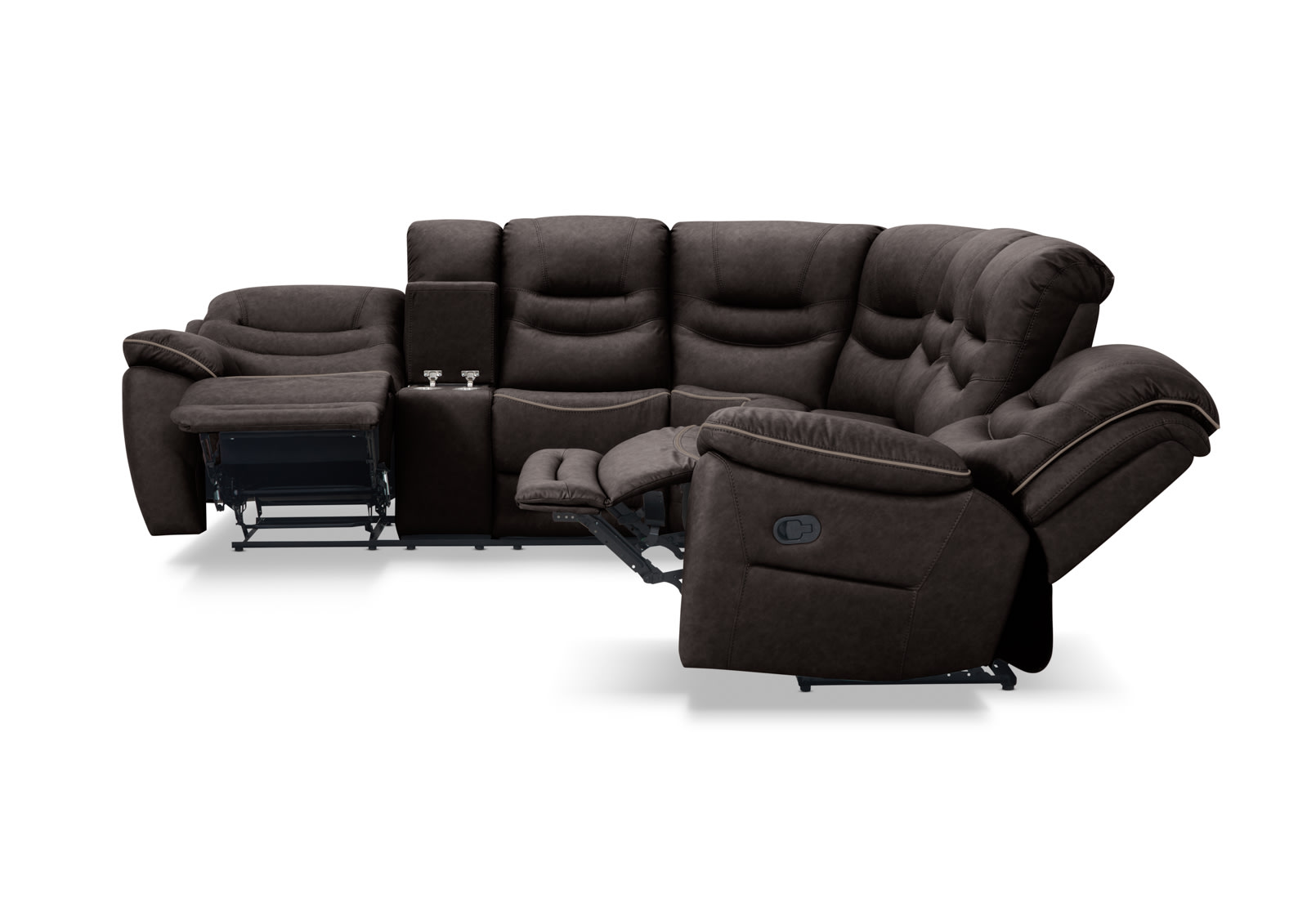 FEDERER FABRIC 6 Seater Corner Lounge with Console – image 9 of 13