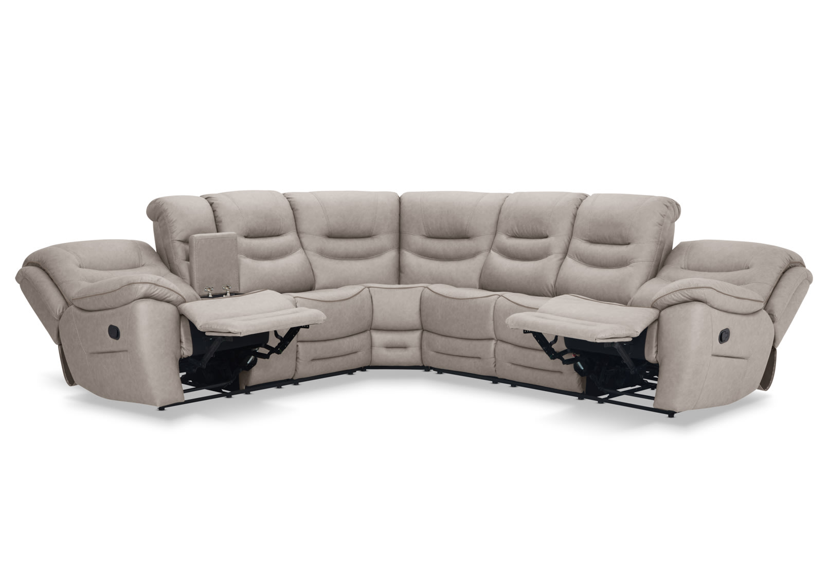 FEDERER FABRIC 6 Seater Corner Lounge with Console – image 3 of 13