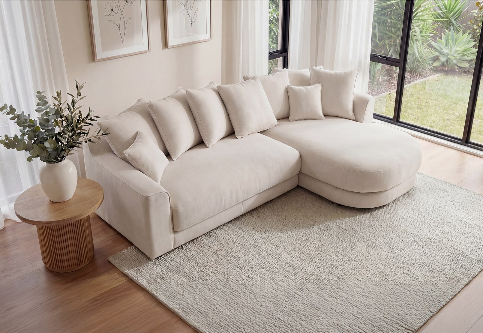SISLEY FABRIC 3 Seater Lounge with RHF Chaise – image 11 of 11