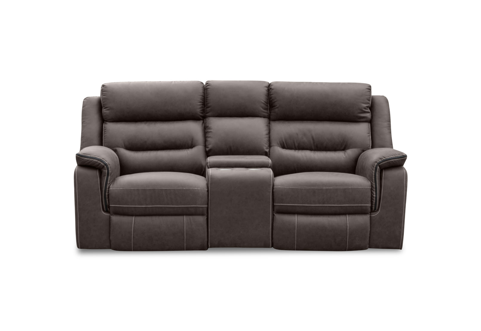 BANBURY FABRIC 2 Seater Manual Recliner with Console – image 2 of 13