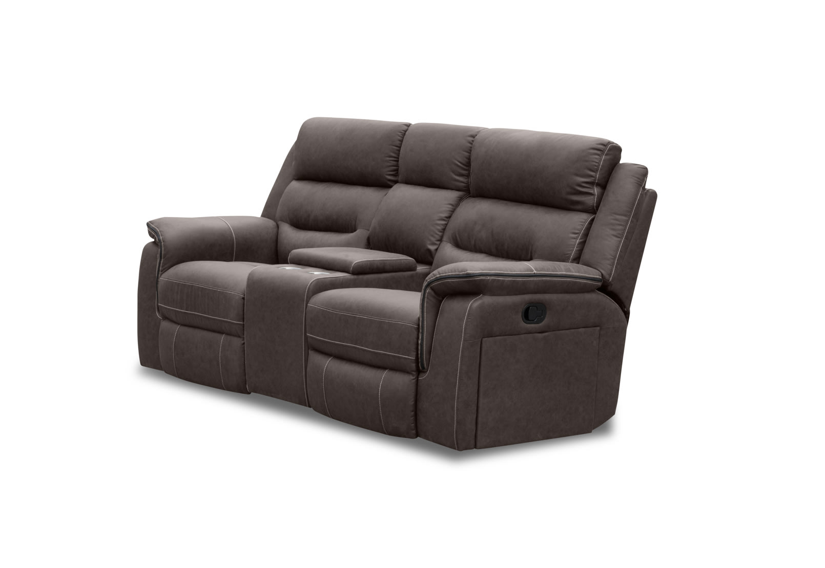 BANBURY FABRIC 2 Seater Manual Recliner with Console – image 3 of 13