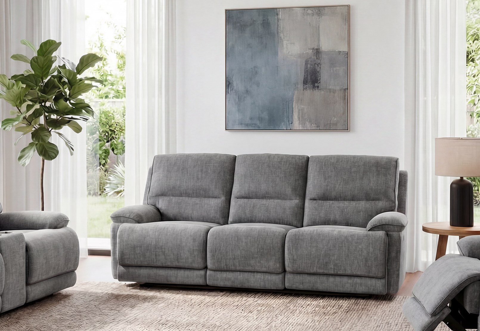 BOSTROM FABRIC 3 Seater with 2 Inbuilt Electric Recliners – image 1 of 11