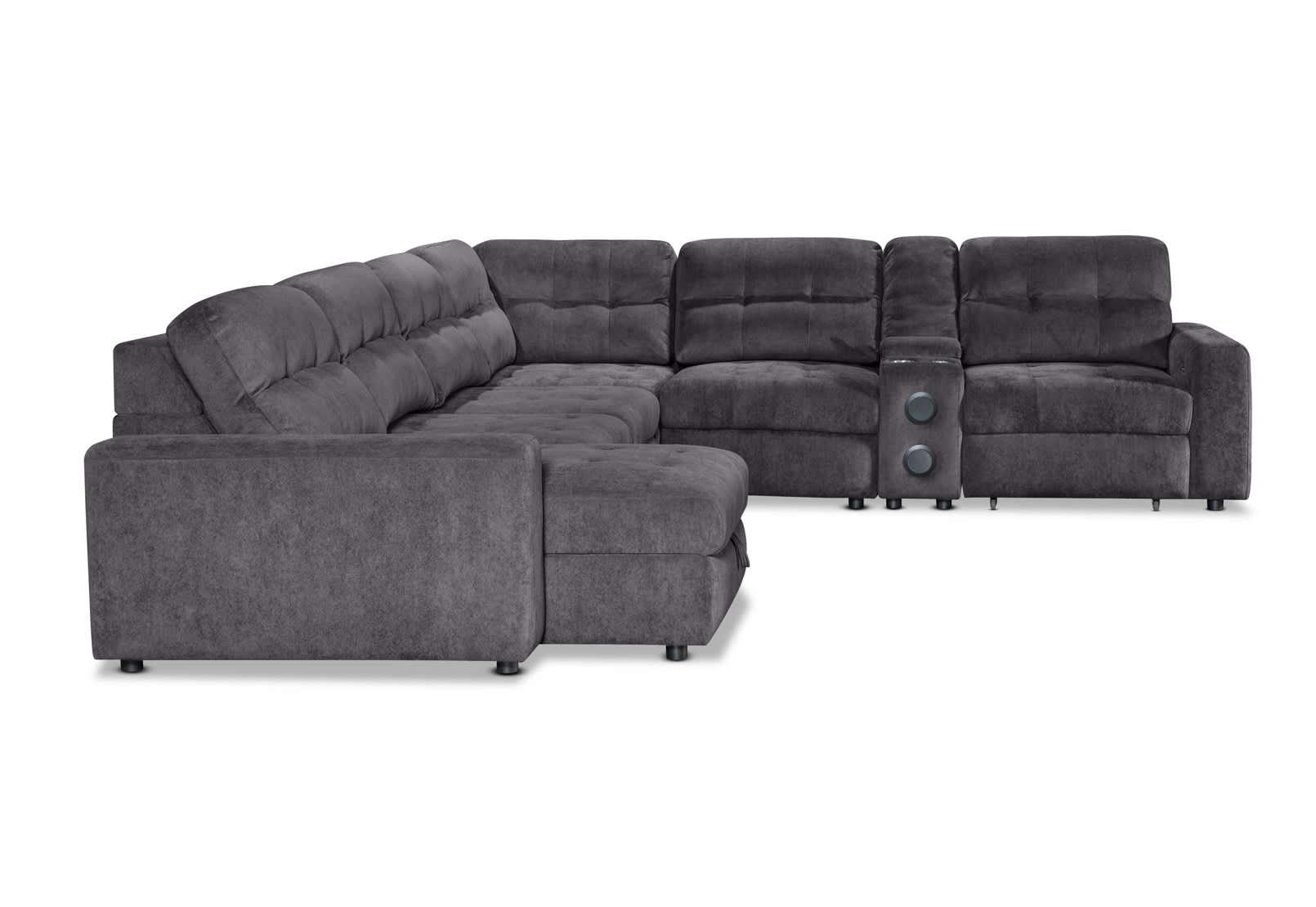 BEVERLY FABRIC 6 Seater Corner Lounge with 3 Electric Slide-out Recliners and LHF Chaise – image 7 of 13