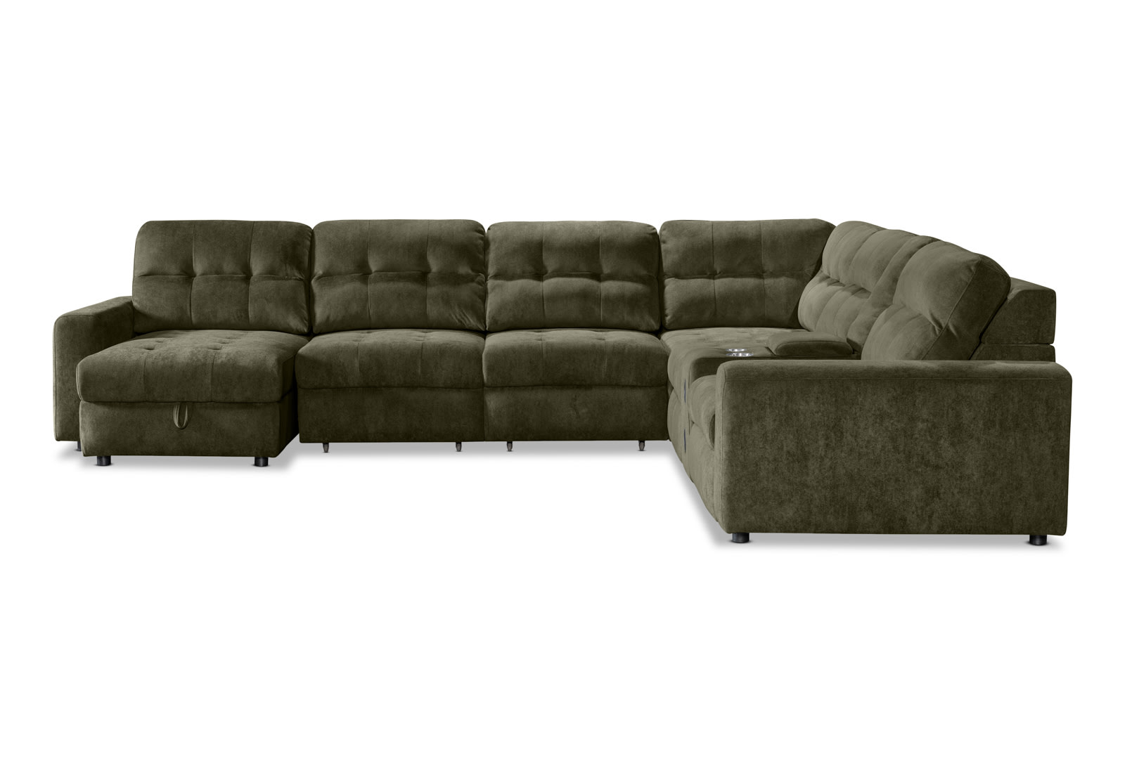 BEVERLY FABRIC 6 Seater Corner Lounge with 3 Electric Slide-out Recliners and LHF Chaise – image 6 of 13