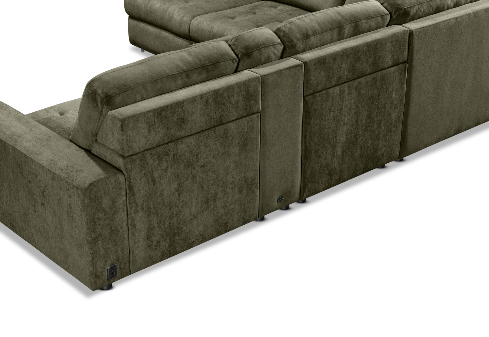BEVERLY FABRIC 6 Seater Corner Lounge with 3 Electric Slide-out Recliners and LHF Chaise – image 9 of 13