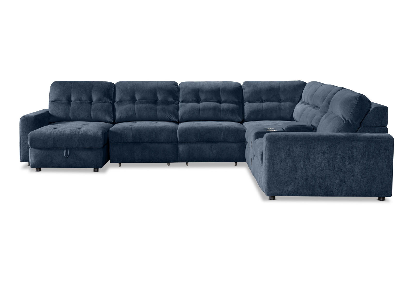 BEVERLY FABRIC 6 Seater Corner Lounge with 3 Electric Slide-out Recliners and LHF Chaise – image 6 of 13