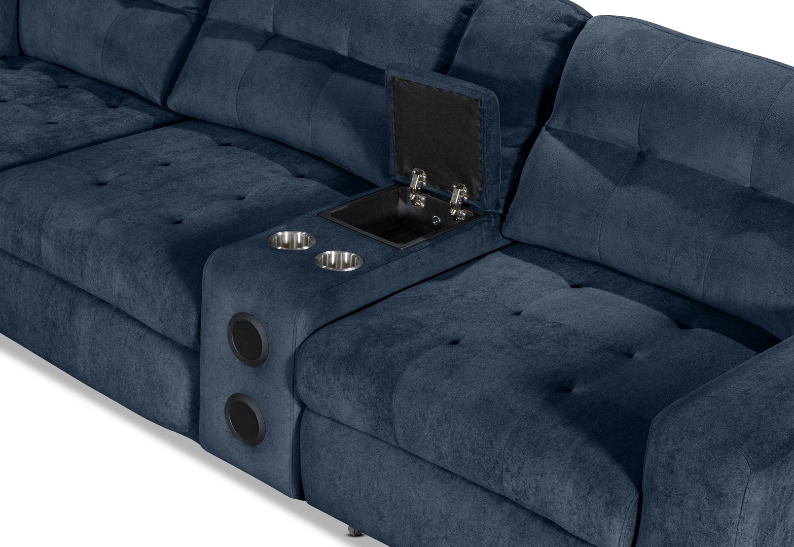BEVERLY FABRIC 6 Seater Corner Lounge with 3 Electric Slide-out Recliners and LHF Chaise – image 8 of 13