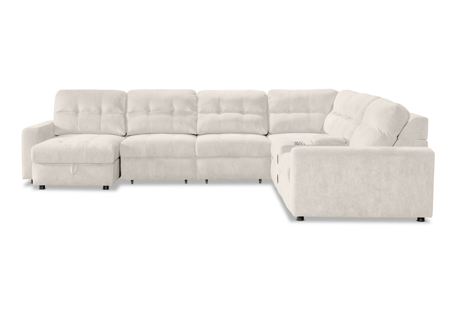 BEVERLY FABRIC 6 Seater Corner Lounge with 3 Electric Slide-out Recliners and LHF Chaise – image 6 of 13