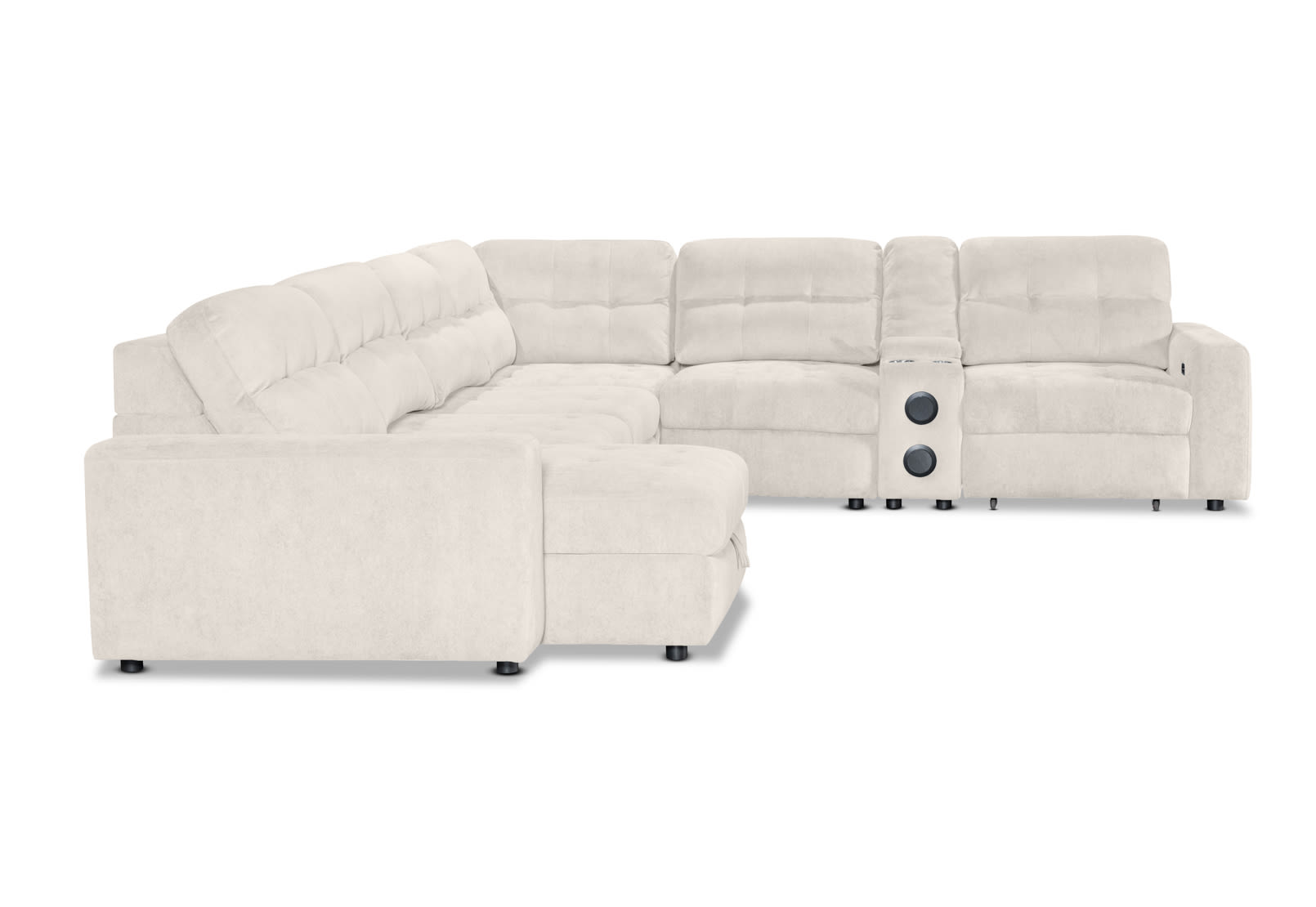 BEVERLY FABRIC 6 Seater Corner Lounge with 3 Electric Slide-out Recliners and LHF Chaise – image 7 of 13