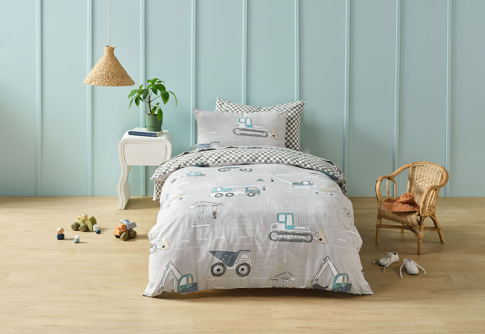 CONSTRUCTION DAY Single Bed Quilt Cover Set – image 1 of 3