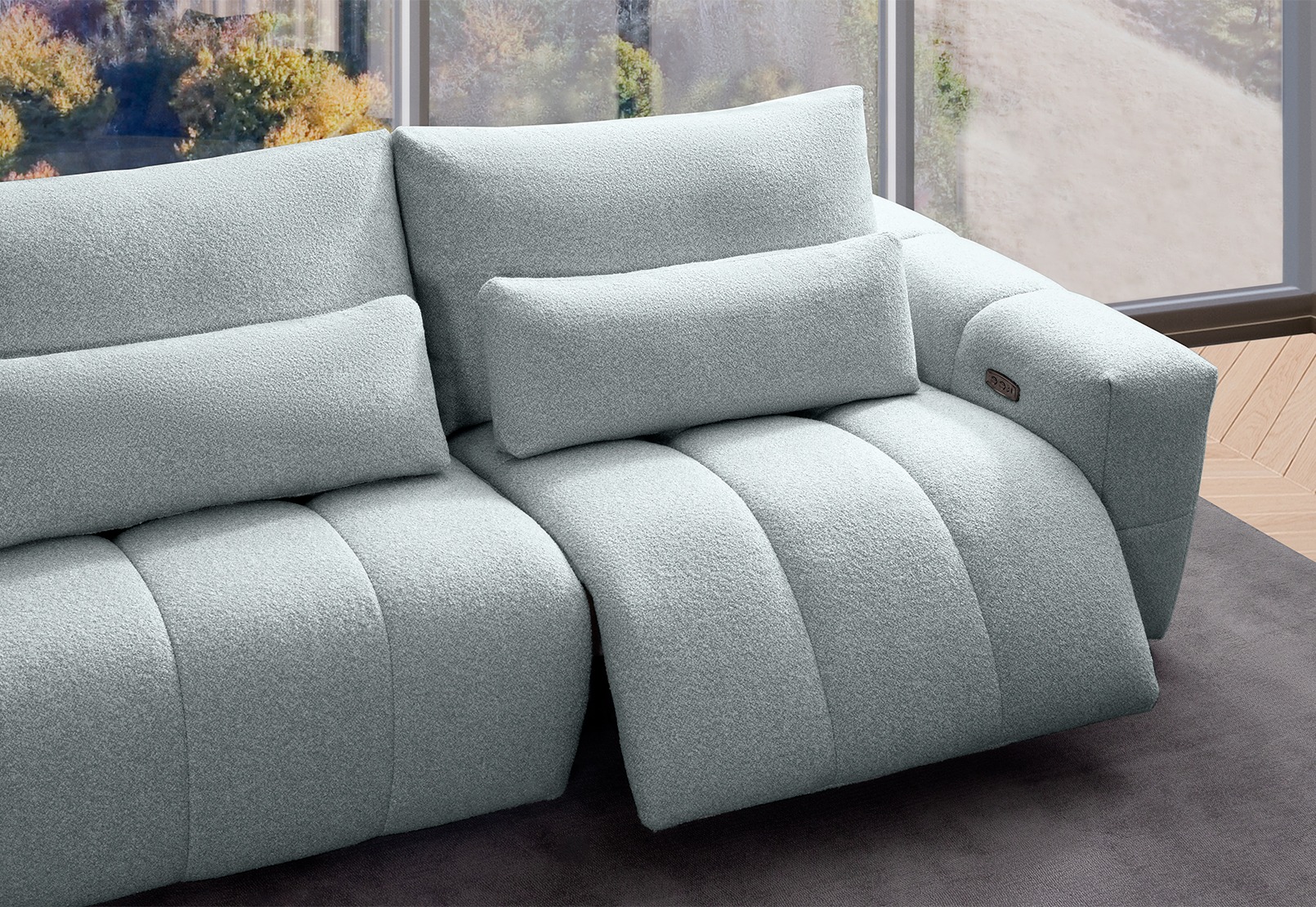 LORYN FABRIC 3.5 Seater with 3 Electric Recliners – image 17 of 18