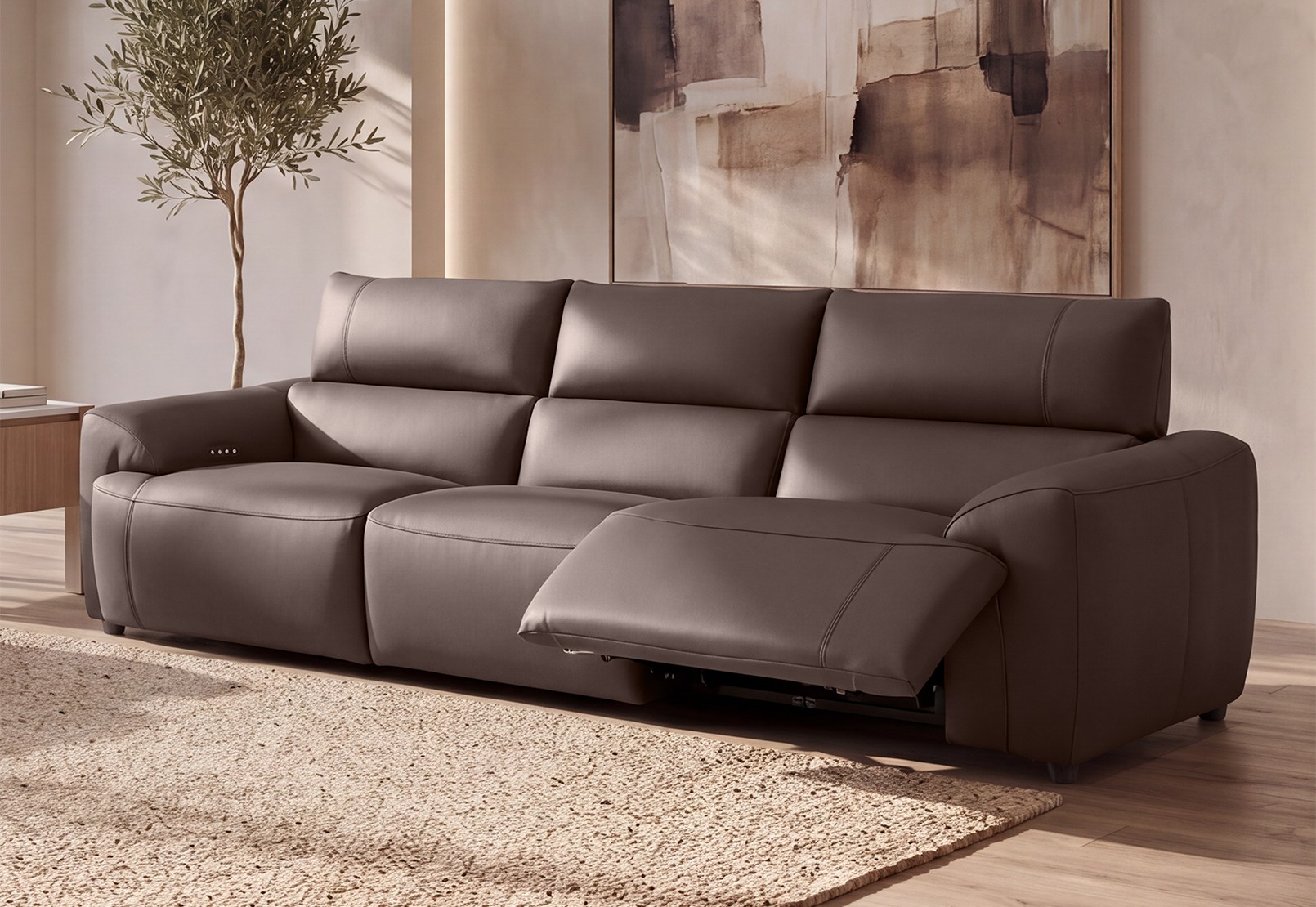 VESSALLI LEATHER 3.5 Seater Electric Recliners – image 1 of 13