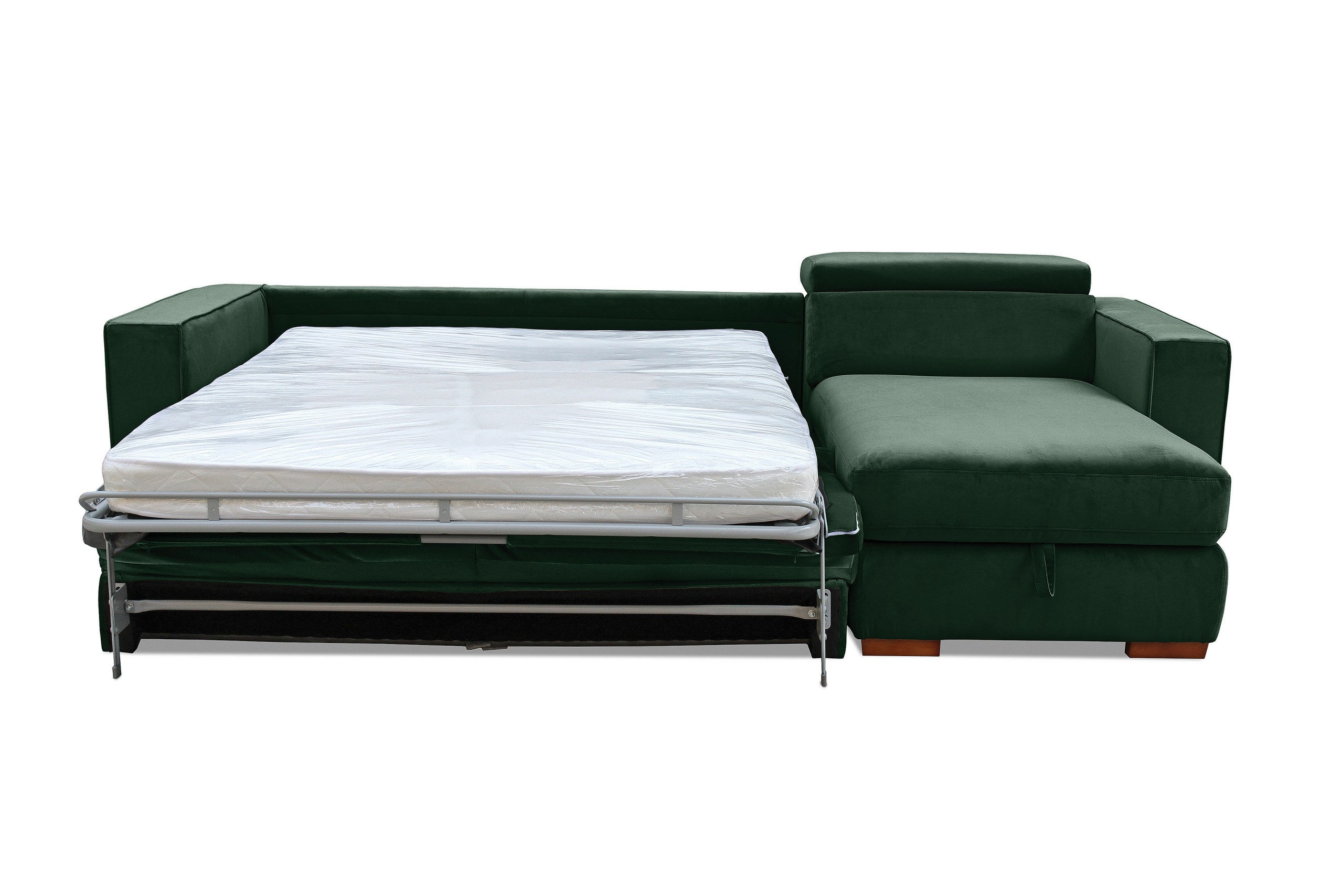 ANGUS VELVET RHF 3 Seater Chs with Sof/Bed (Fab) (2Ctn) – image 2 of 2