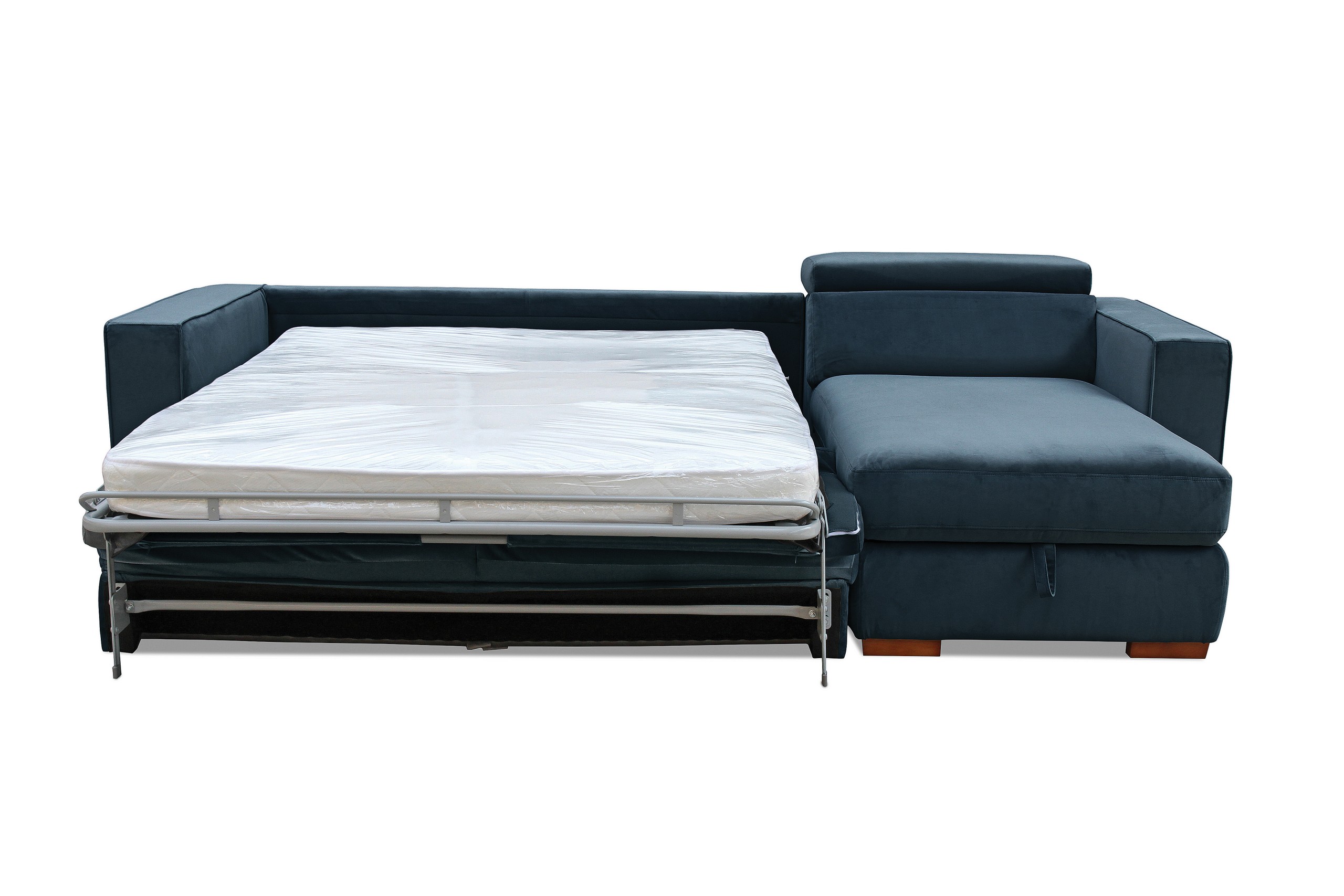 ANGUS VELVET RHF 3 Seater Chs with Sof/Bed (Fab) (2Ctn) – image 2 of 3