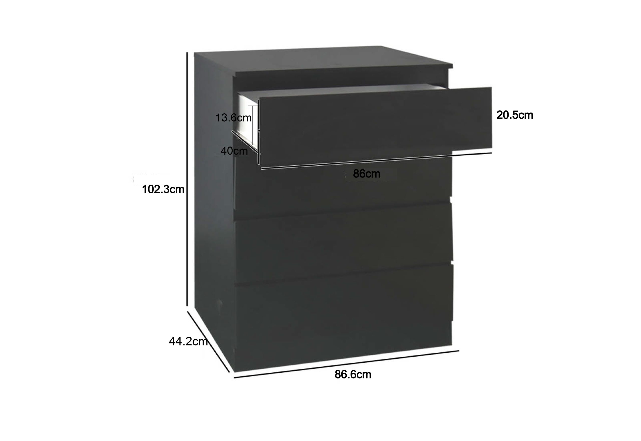 HOWARD 4 Drawer Wide Tall Chest – image 6 of 8