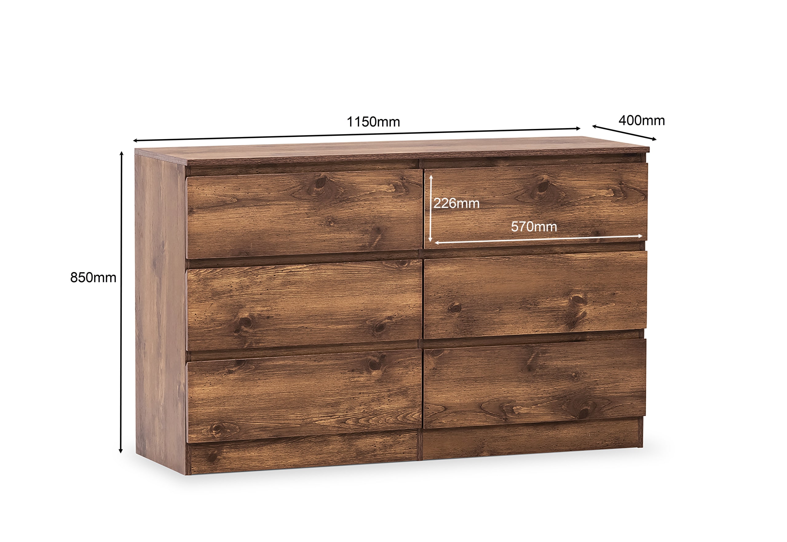 ANDREWS 6 Drawer Dresser. – image 4 of 5