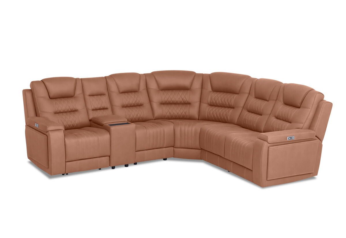 AGASSI FABRIC 5 Seater Corner Lounge with 1 Console – image 1 of 6