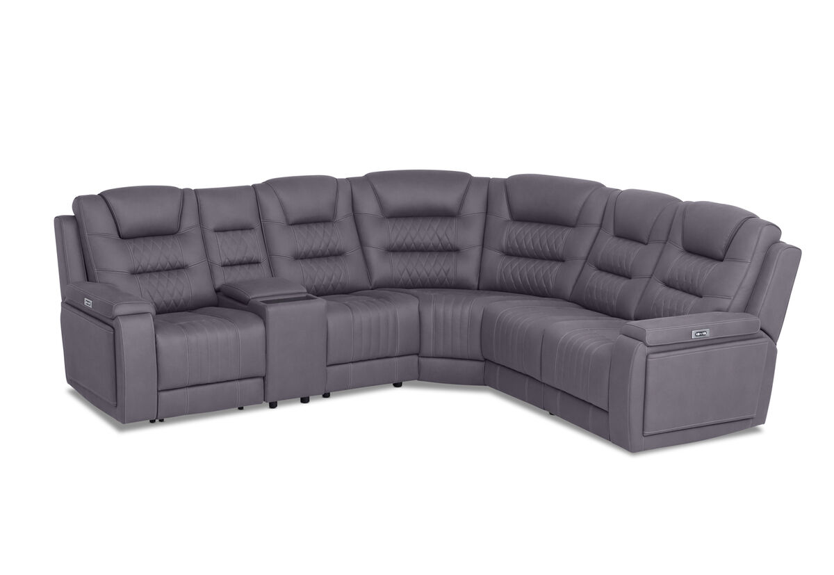 AGASSI FABRIC 5 Seater Corner Lounge with 1 Console – image 1 of 6