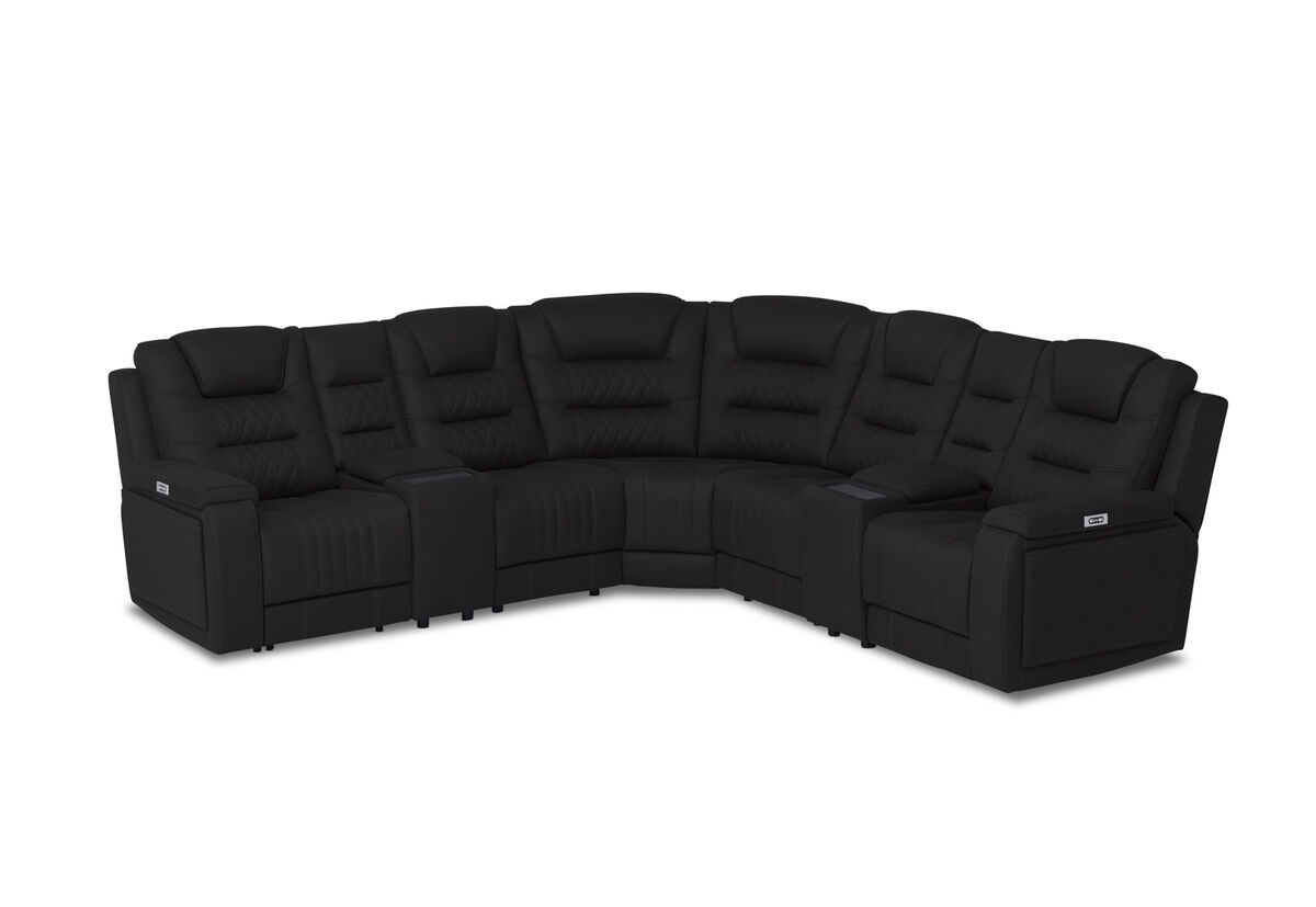 AGASSI FABRIC 5 Seater Corner Lounge with 2 Consoles – image 1 of 6