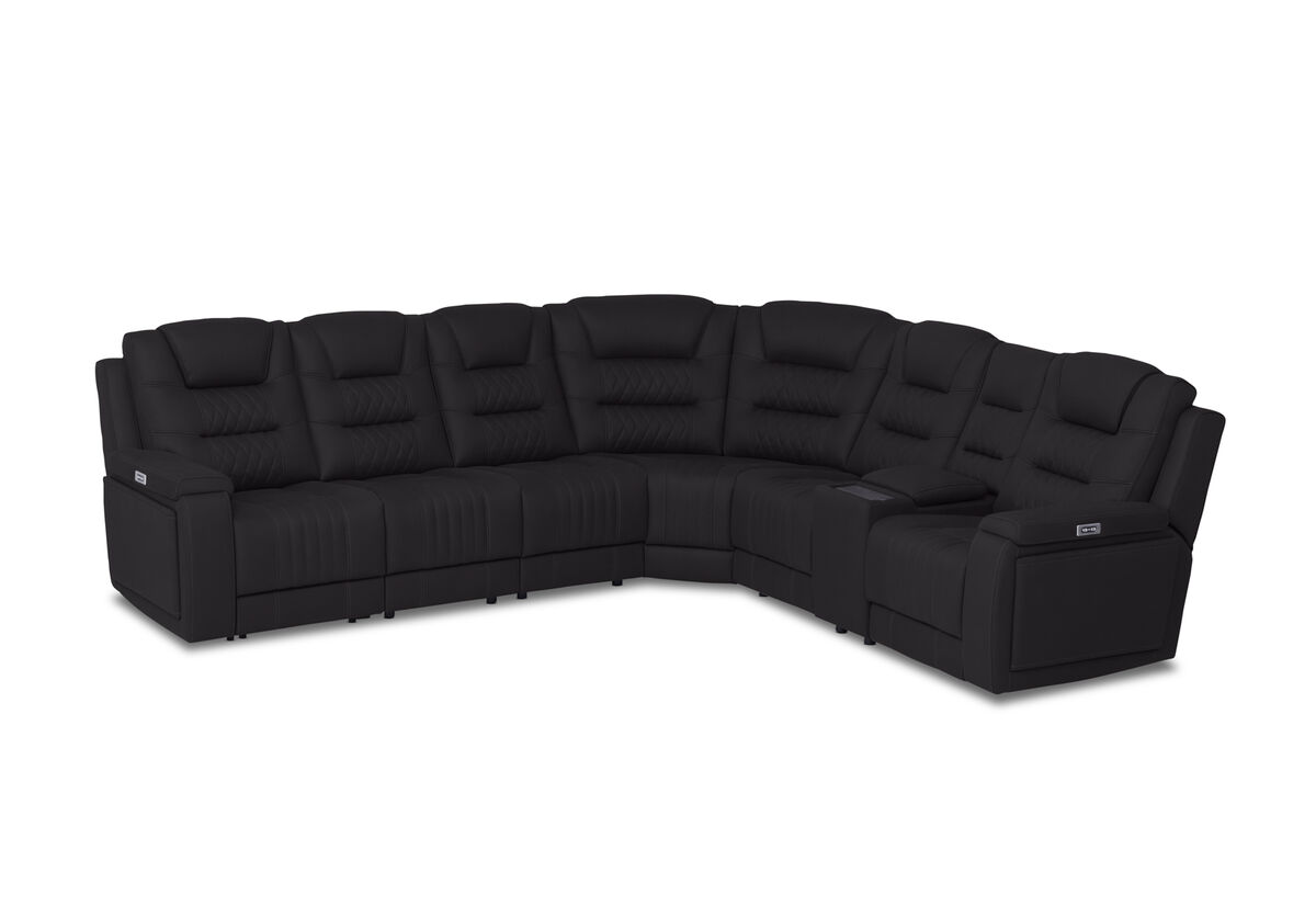 AGASSI FABRIC 6 Seater Corner Lounge with 1 Console – image 1 of 6