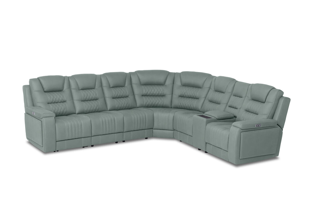 AGASSI FABRIC 6 Seater Corner Lounge with 1 Console – image 1 of 6