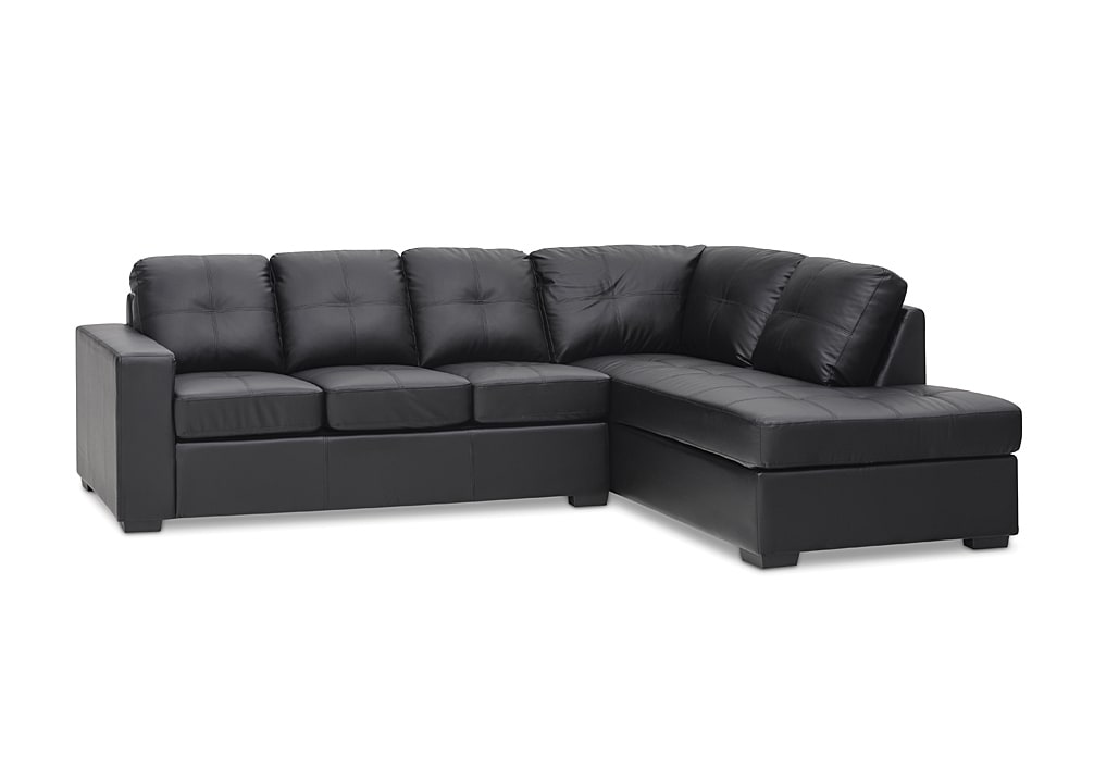 DIAMOND Leather-Look Corner Right-Hand Facing Chaise with Sofa Bed – image 3 of 16