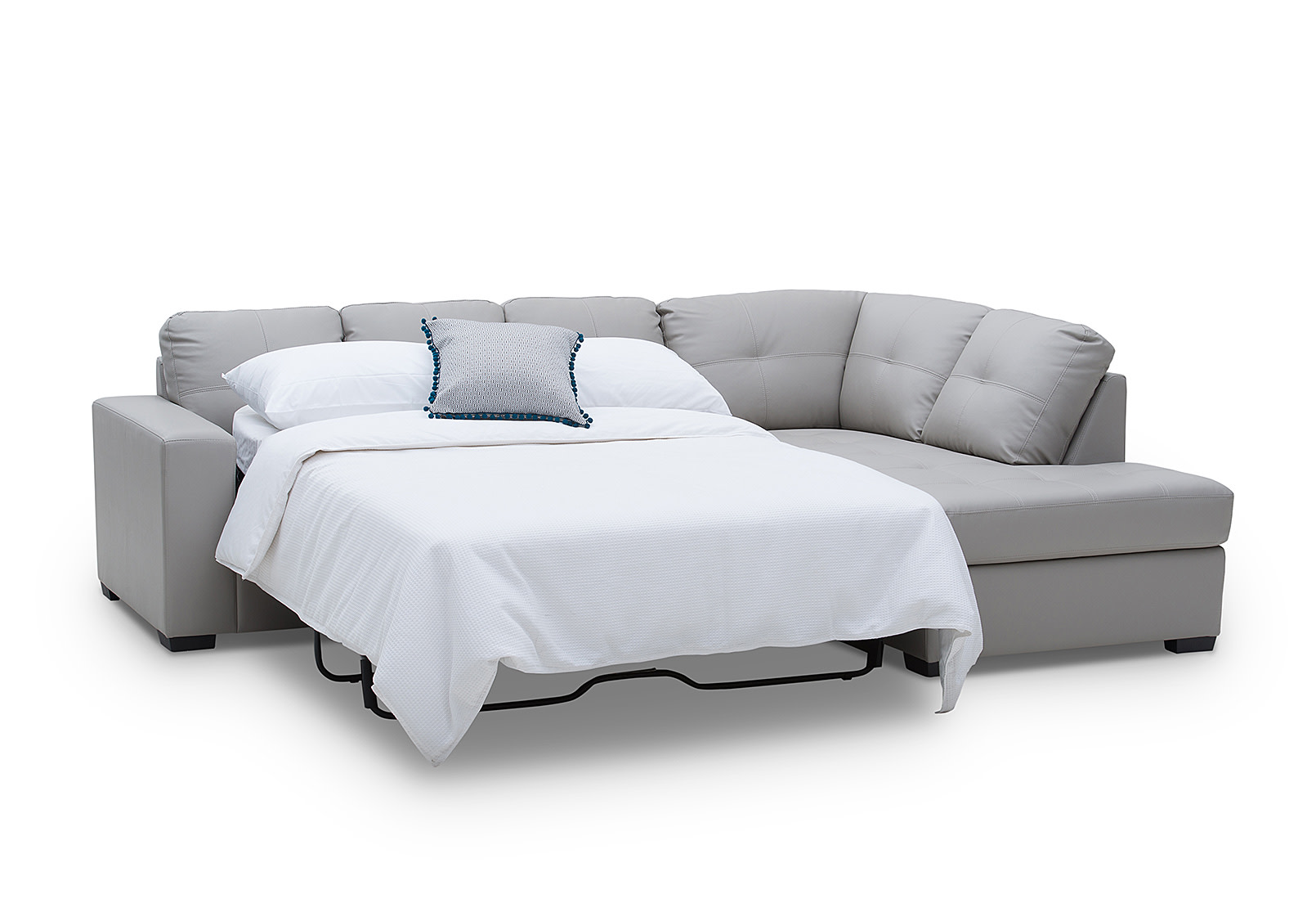 DIAMOND Leather-Look Corner Right-Hand Facing Chaise with Sofa Bed – image 15 of 16
