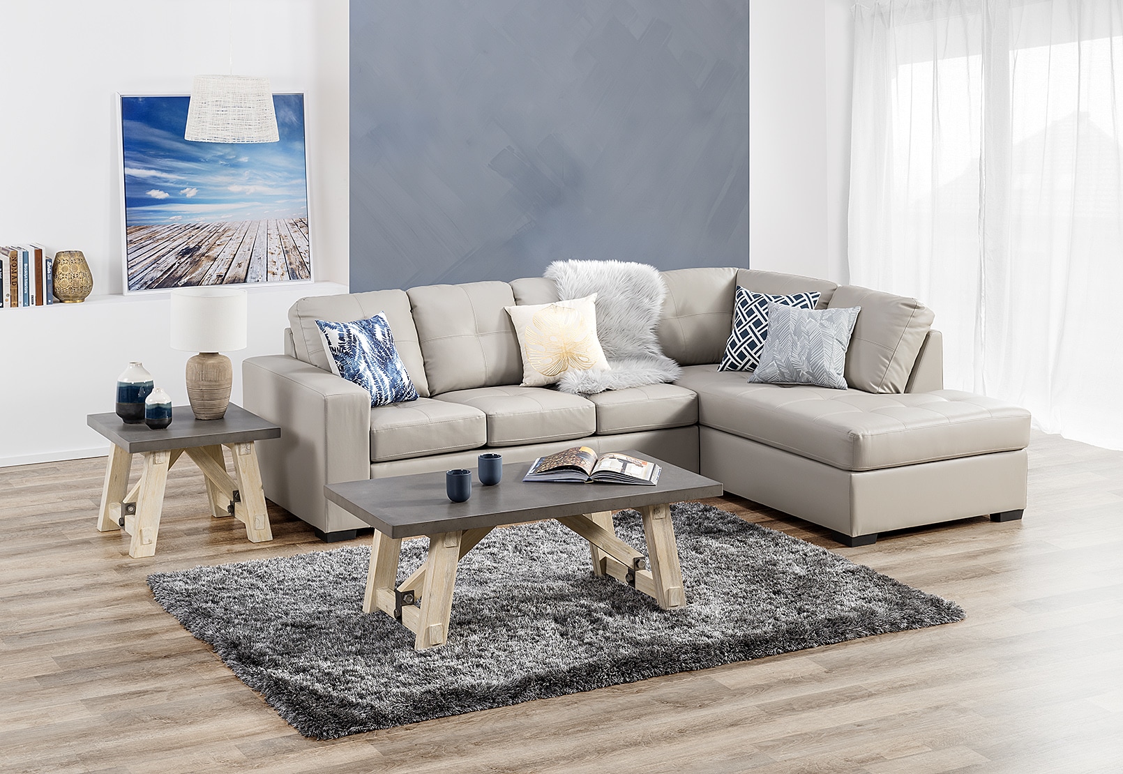 DIAMOND Leather-Look Corner Right-Hand Facing Chaise with Sofa Bed – image 16 of 16
